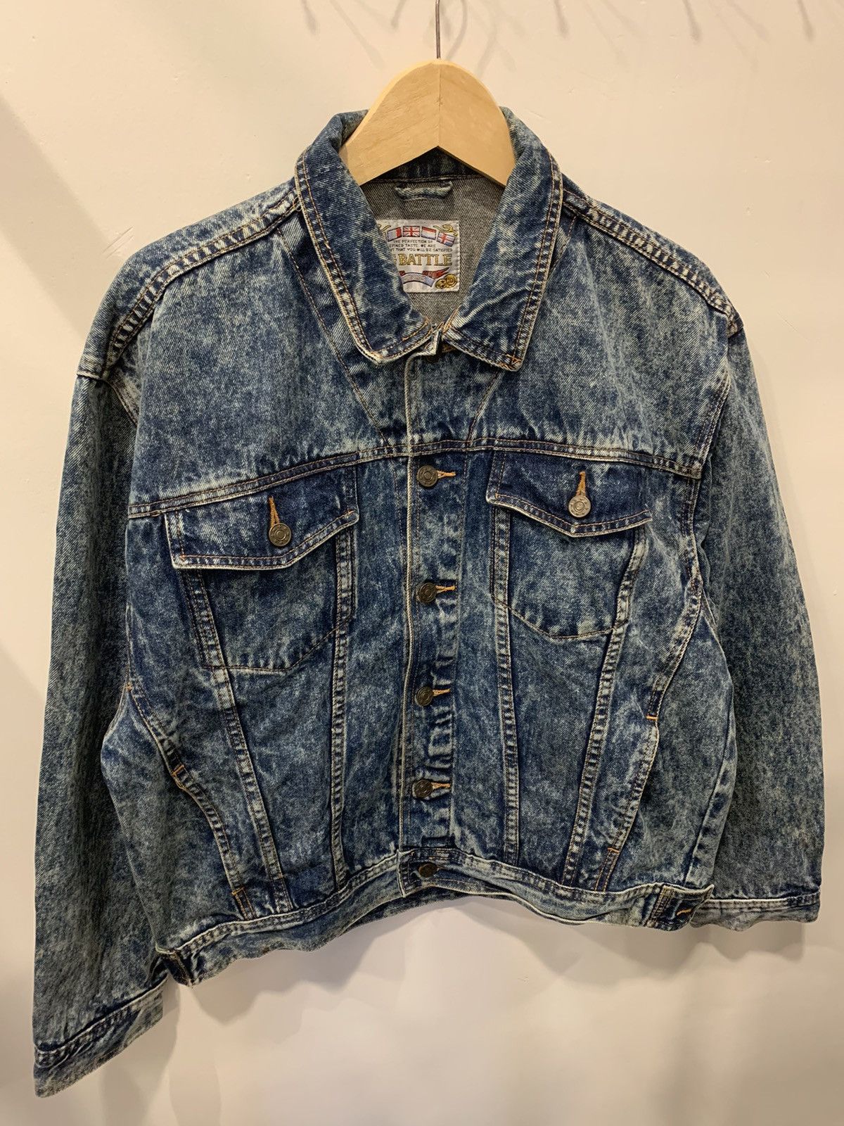 image of American College x Denim Jacket American Big Battle Denim Jacket in Denim Blue, Men's (Size Large)