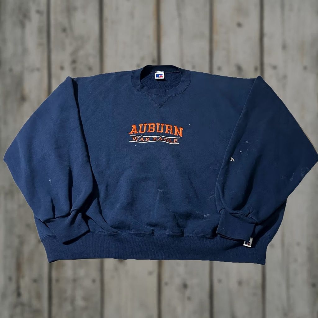 Russell Athletic VINTAGE Russell Athletic Auburn Tigers Sweatshirt 2XL Mens Blue 90s Pullover Size US XXL / EU 58 / 5 - 1 Thumbnail