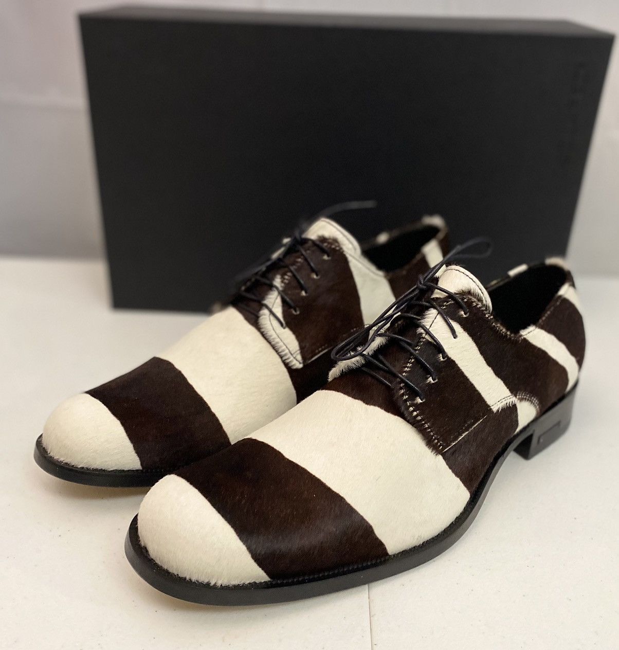 Dsquared2 Dsquared2 🇮🇹 Brown/White Pony Hair Zebra Striped Derby 10 NEW Size US 10 / EU 43 - 9 Thumbnail