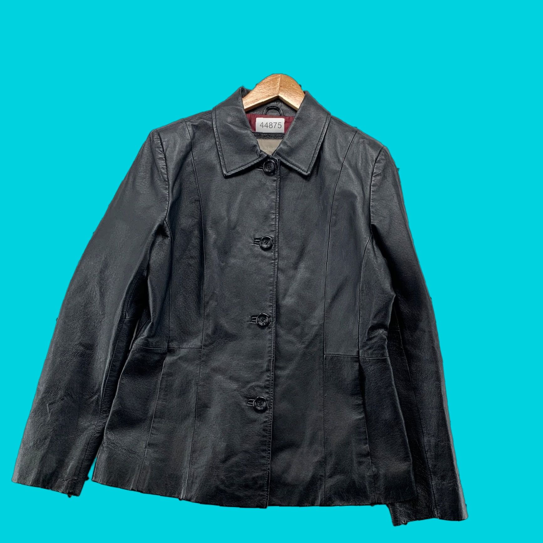 Croft & Barrow VINTAGE Croft & Barrow Leather Jacket Womens Small Black Button Up Red Liner Casual Jacket Womens S Black Solid Leather 90s Style Mens Womens Size S / US 4 / IT 40 - 1 Thumbnail