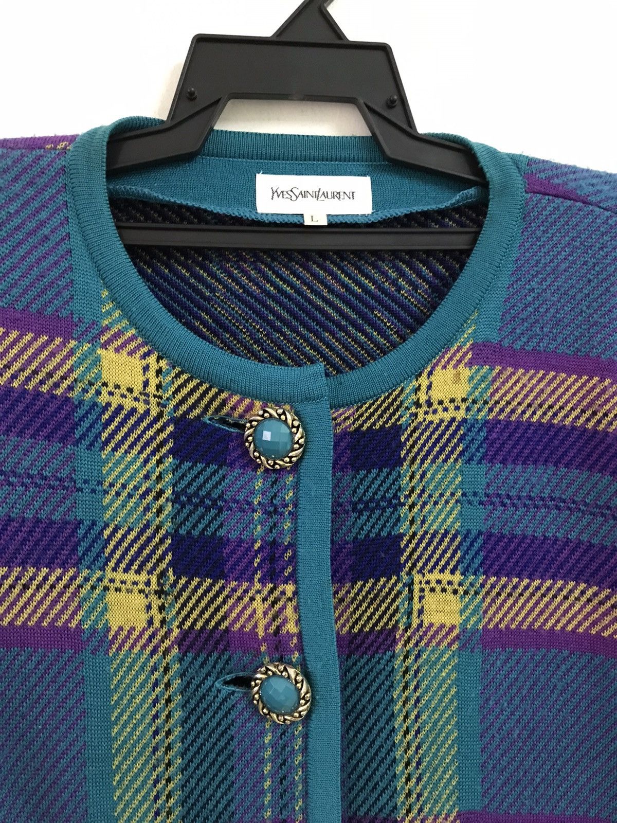 Saint Laurent Paris × Yves Saint Laurent Vintage Yves Saint Laurent knitwear Down Button Jacket Size US L / EU 52-54 / 3 - 2 Thumbnail