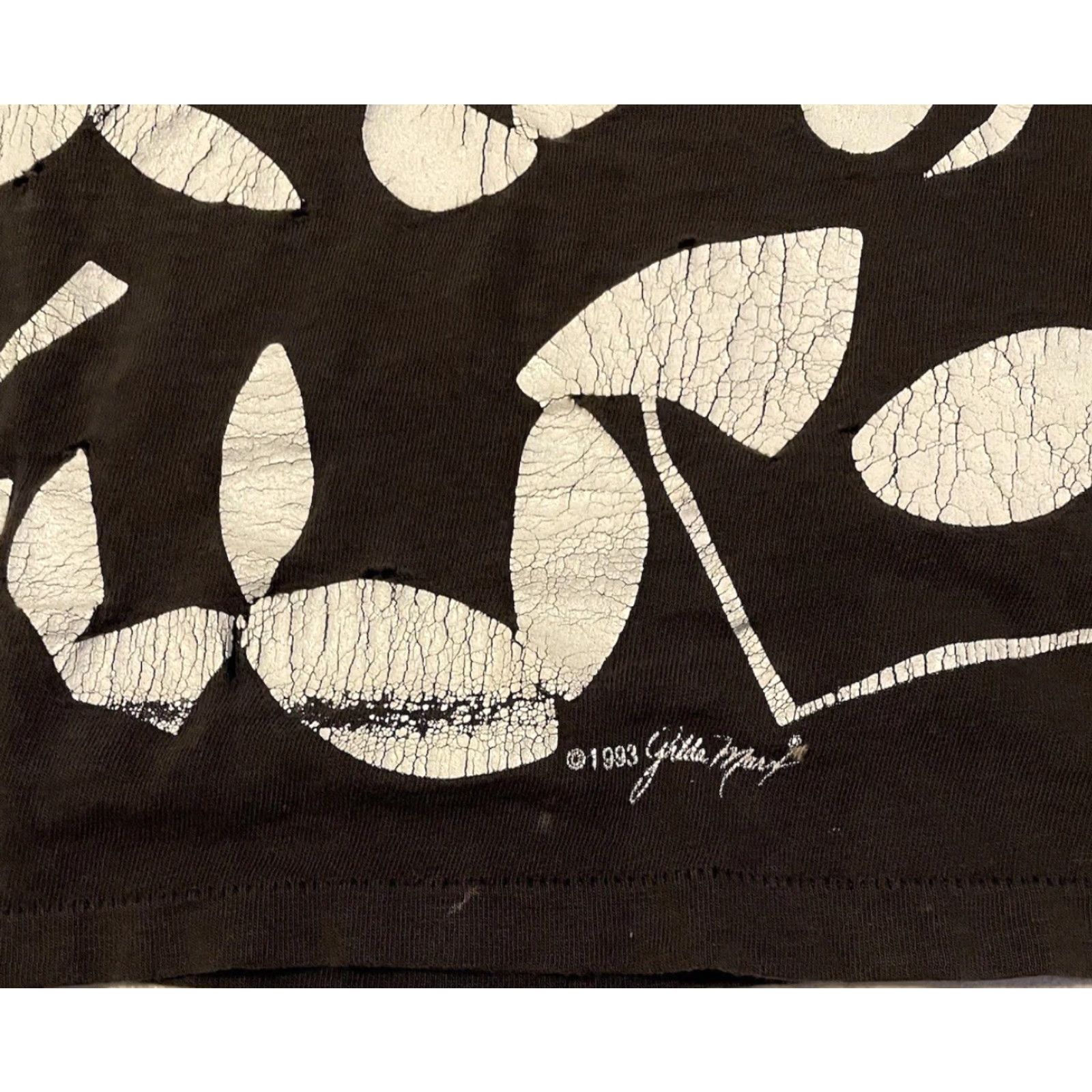 Thrasher VINTAGE 90s Flower Abstract Art Thrashed Faded Distress Boxy Cropped Shirt Grunge 80s - Single Stitch T-Shirt Women One Size Black Size ONE SIZE - 7 Thumbnail