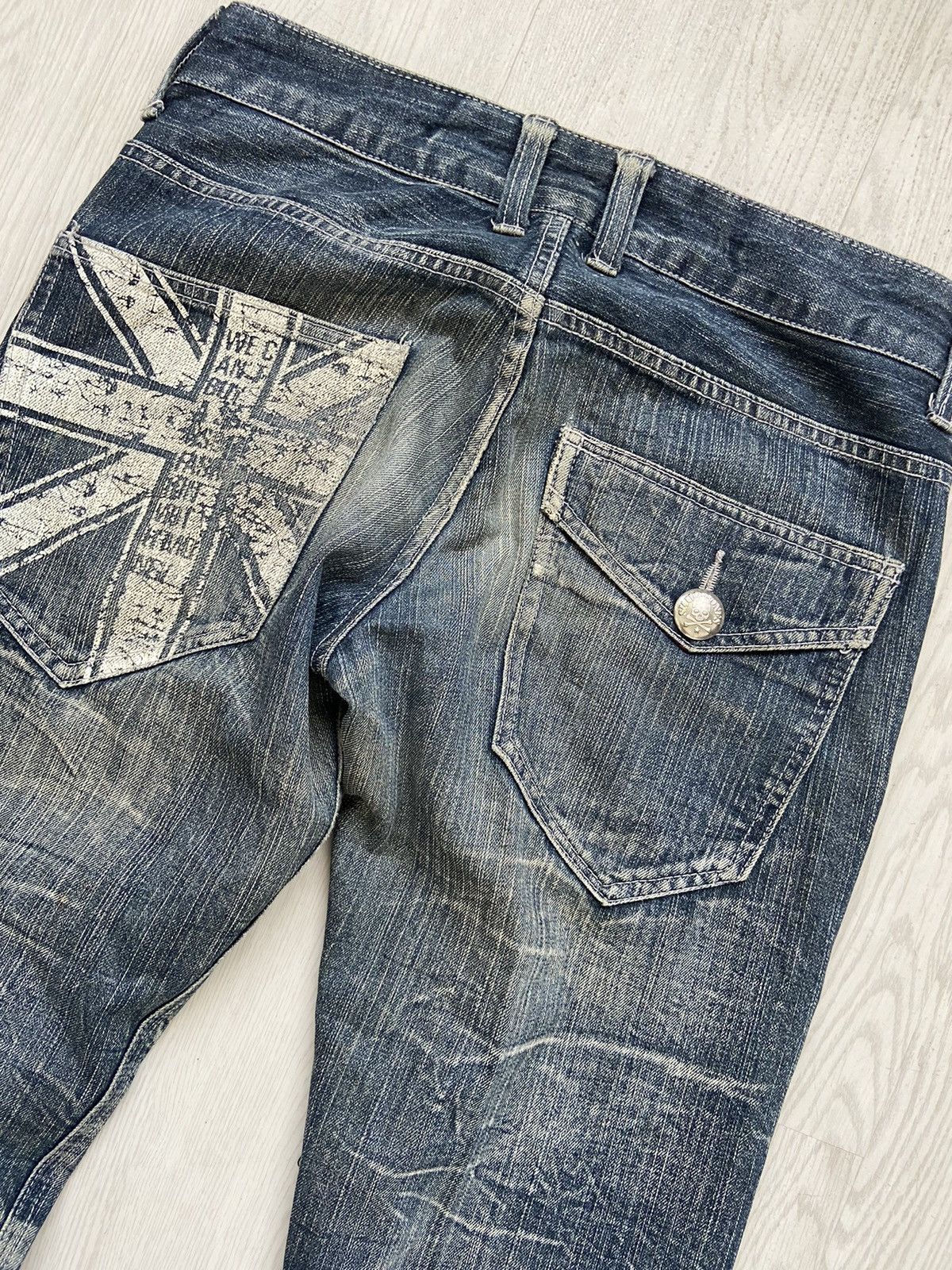 If Six Was Nine × Japanese Brand × Le Grande Bleu (L.G.B.) Vintage 2000’s Jack Serika Visual Kei Skull Crazy Denim Pant Size US 30 / EU 46 - 5 Thumbnail
