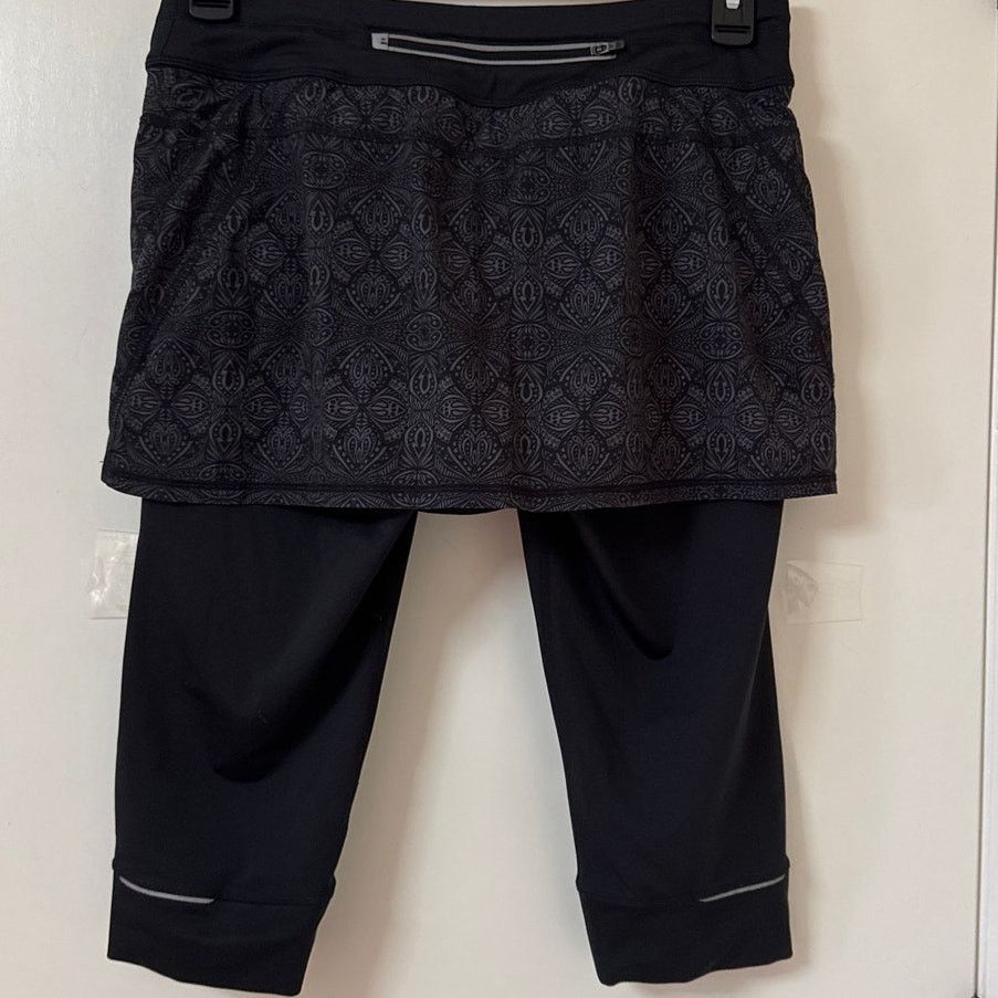 Athleta Athleta Medium Skirt Capri Black And Gray Adjustable Waist Size 32" / US 10 / IT 46 - 2 Thumbnail