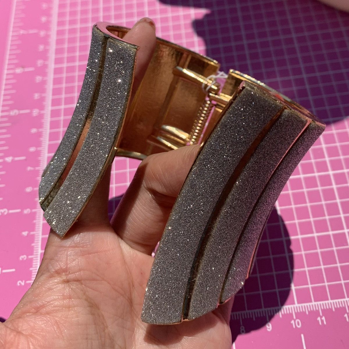 Designer Nadri luxury Greek Hinged wide cuff bangle Sparkling bracele Size ONE SIZE - 5 Thumbnail