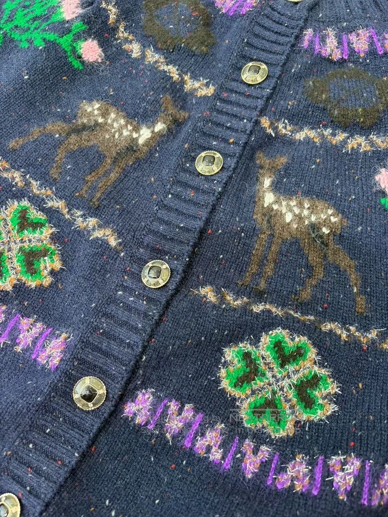 Other Chanel Ski Series Blue Deer Knitted Cardigan Sweater Size XXS / US 00 / IT 34 - 3 Thumbnail