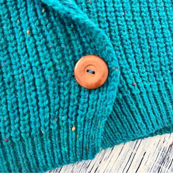 Vintage Vintage Wool “ALPS” Women's Teal Cardigan Boxy Sweater Size S / US 4 / IT 40 - 6 Thumbnail