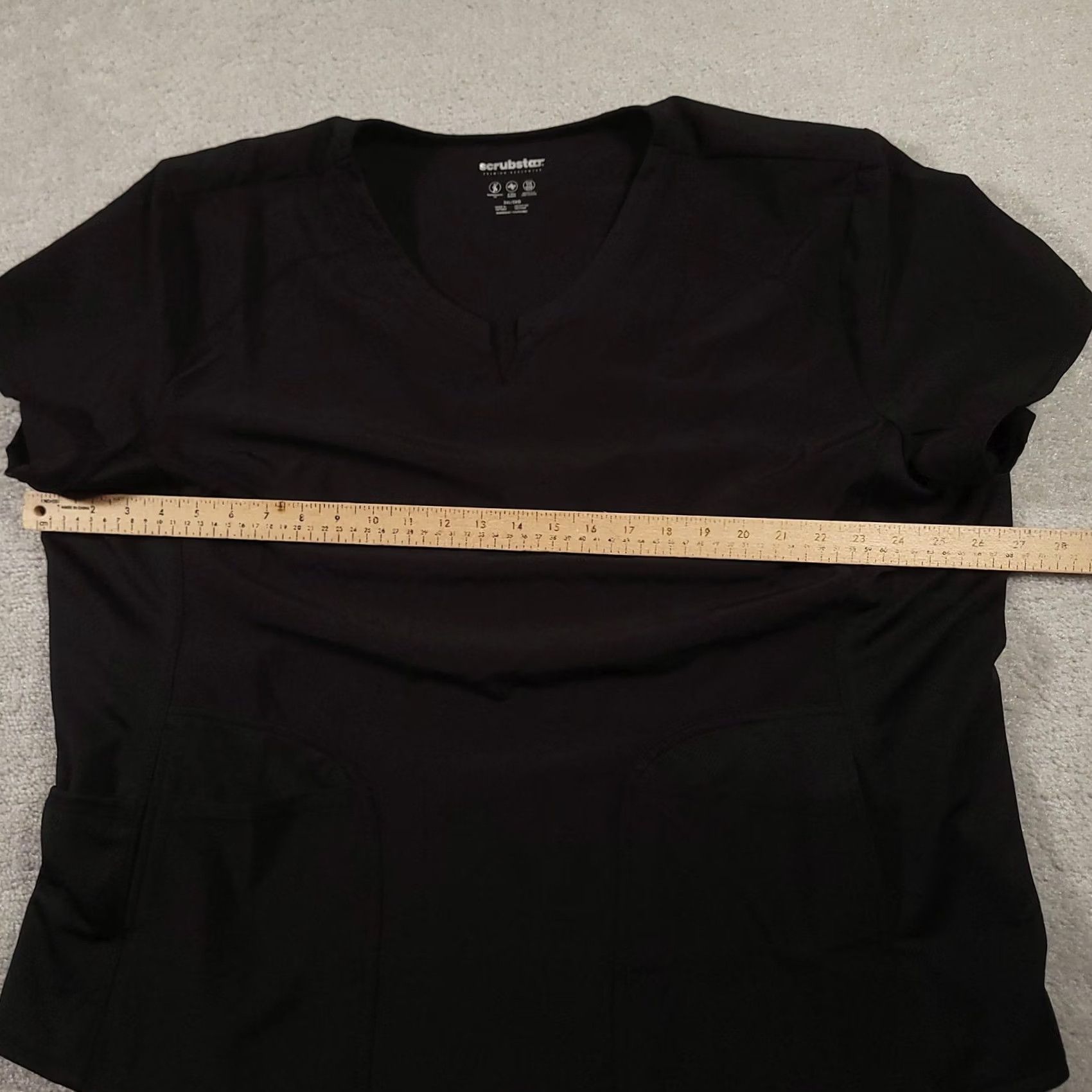Vintage VINTAGE Scrubstar Scrub Top Womens 3XL Black V-Neck 4-Way Stretch Performance Nursing Size XXL / US 16-18 / IT 52-54 - 5 Thumbnail