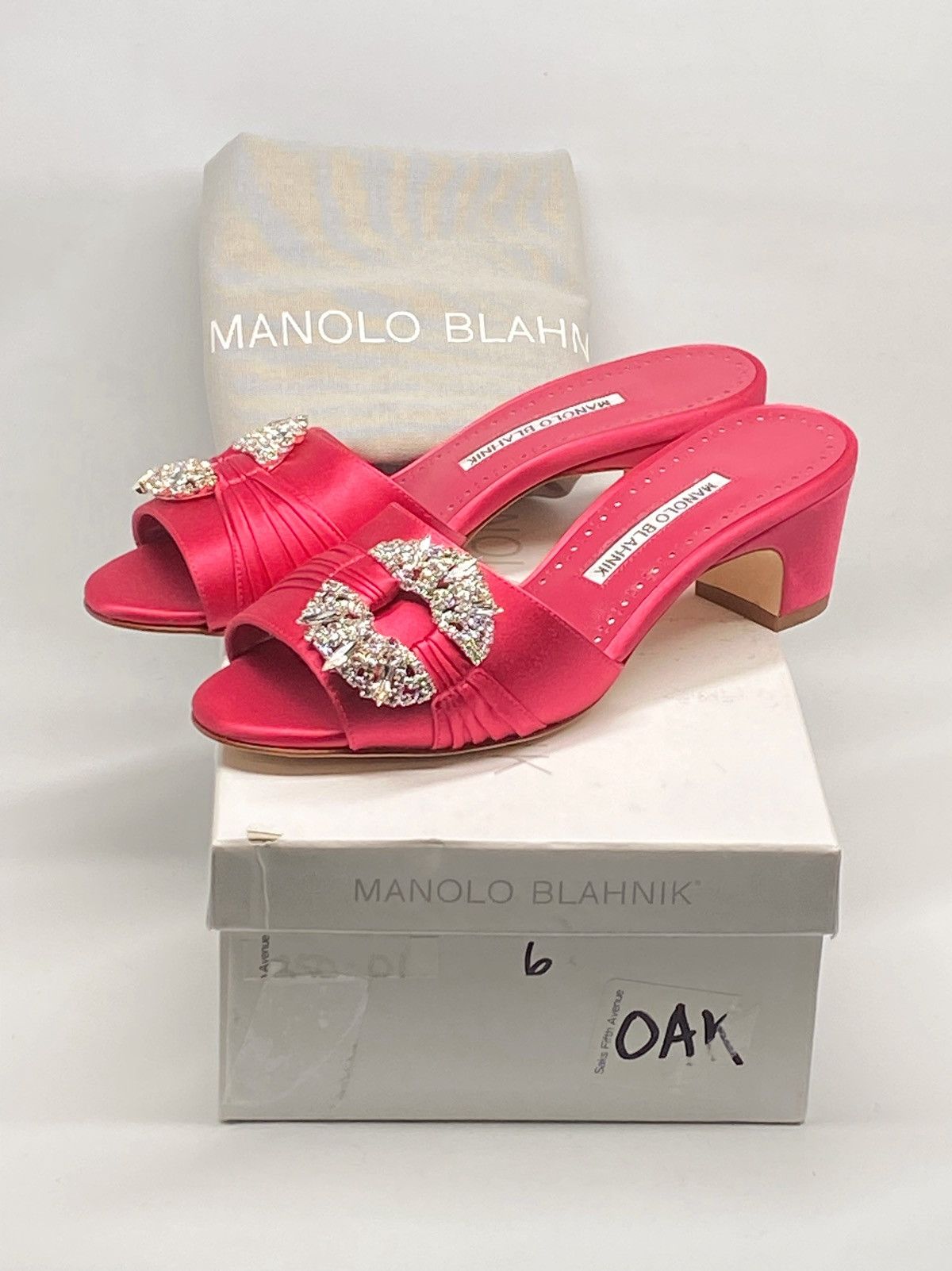 Manolo Blahnik Manolo Blahnik Prinap 50MM Satin Mules Size US 6 / IT 36 - 13 Thumbnail