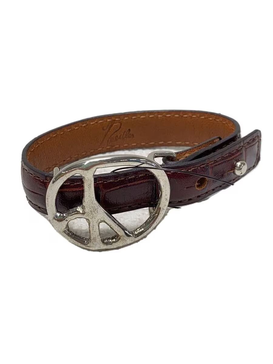 おしゃれ★NEEDLES PEACE BUCKLE BRACELET CROCODILE LEATHER Needles Peace Buckle Bracelet - Crocodile Embossed Leather