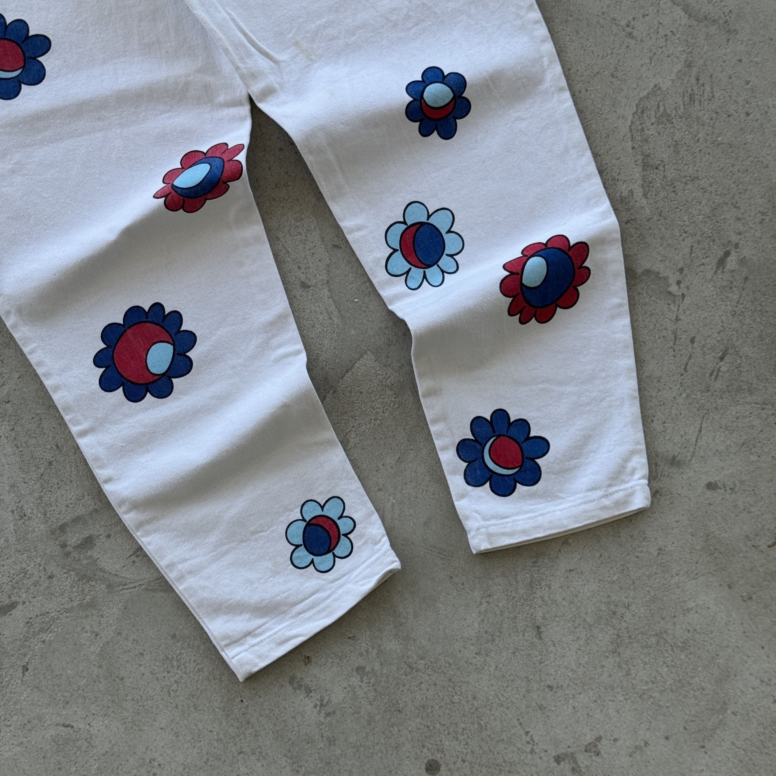Mickey Mouse Vintage Mickey & Co Disney White Graphic Print Denim Pants Size 28" / US 6 / IT 42 - 6 Thumbnail