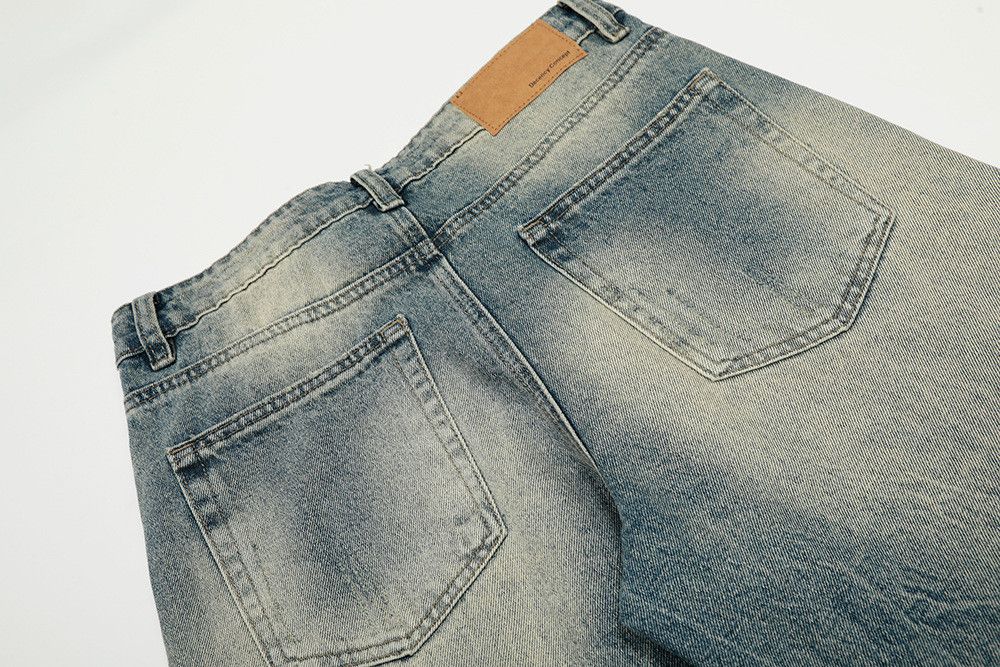 Vintage American retro ripped light blue curved jeans Size US 32 / EU 48 - 5 Thumbnail
