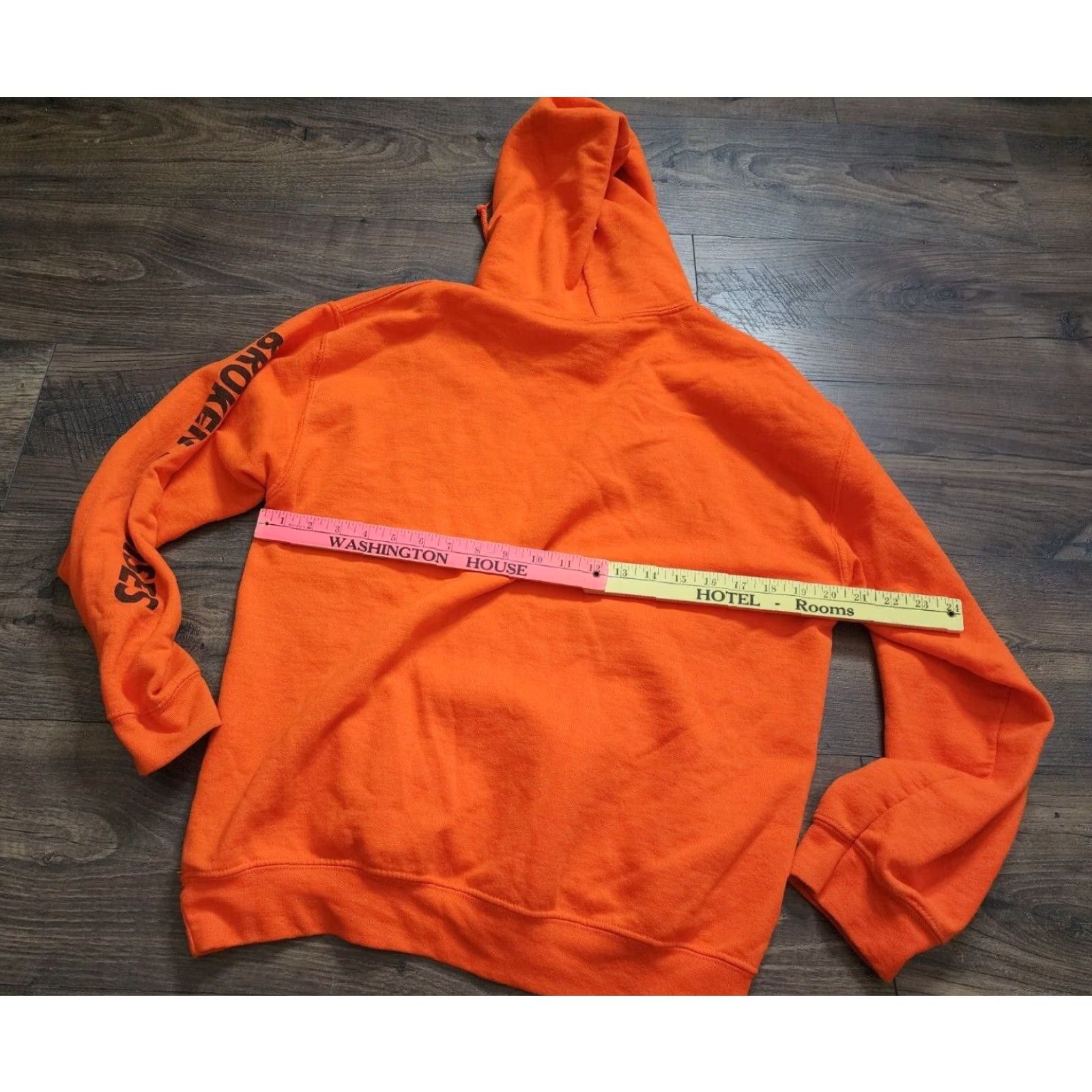 Broken Promises Co. Broken Promises Unisex Hoodie Medium Orange Pullover Graphic Print Cotton Blend Size US M / EU 48-50 / 2 - 5 Thumbnail
