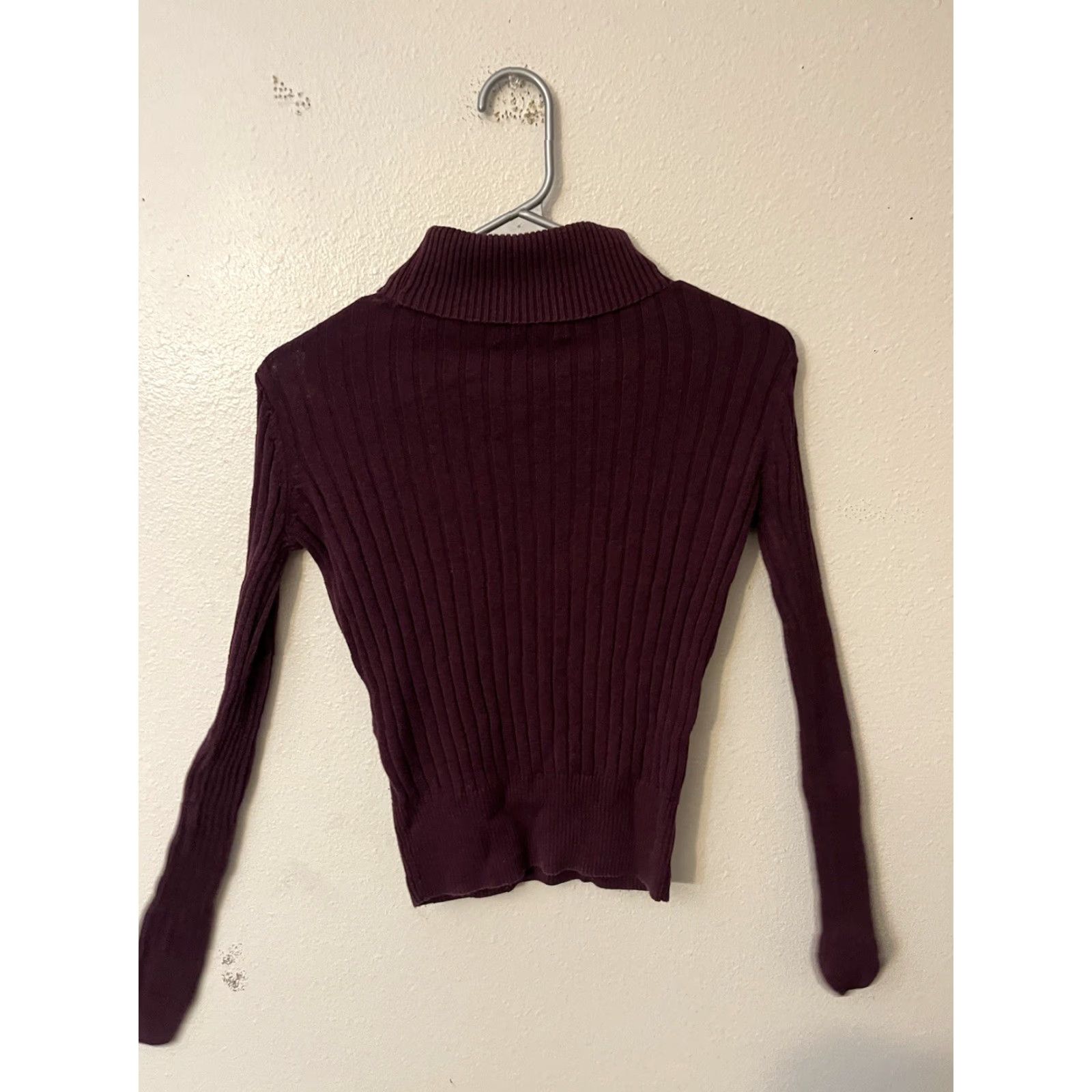 Aeropostale VINTAGE Aeropostale Turtleneck Sweater Ladies Juniors SZ M Maroon Knit Ribbed Top Size M / US 6-8 / IT 42-44 - 2 Thumbnail