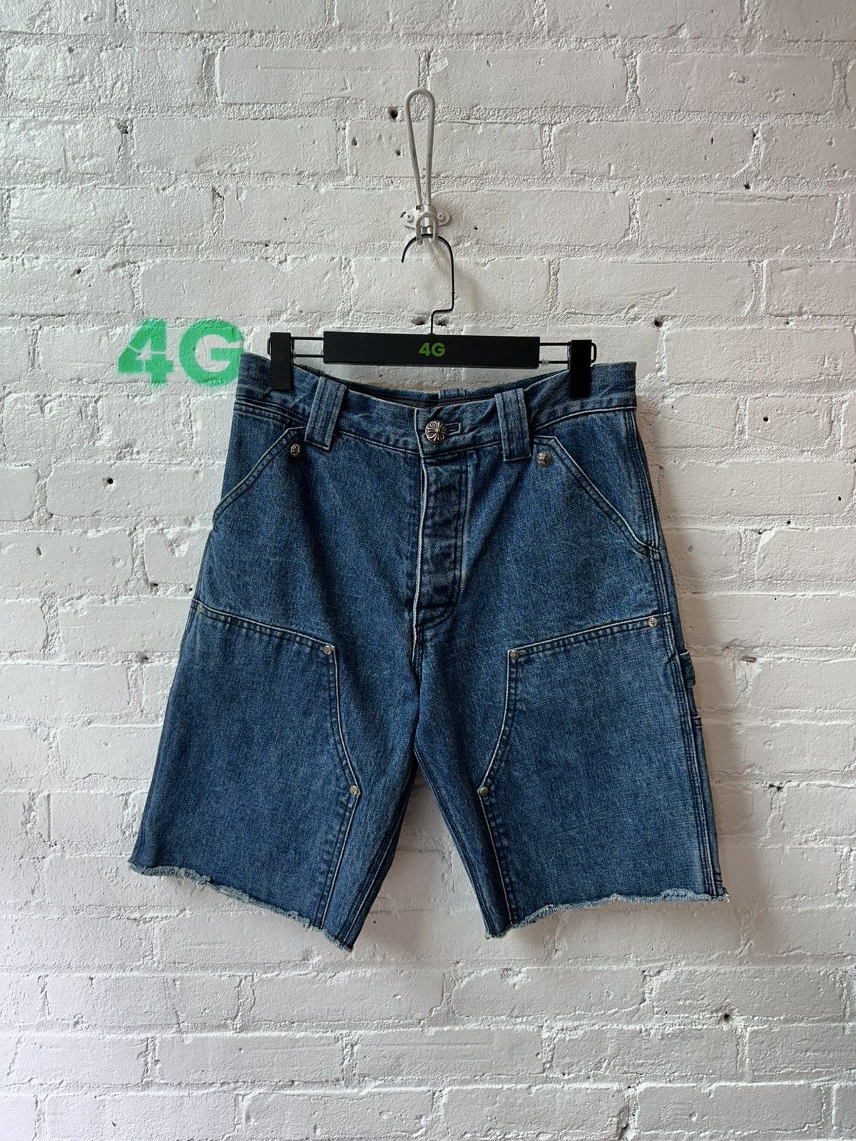 Chrome Hearts Chrome Hearts Double Knee Denim Shorts Size US 29 - 1 Thumbnail