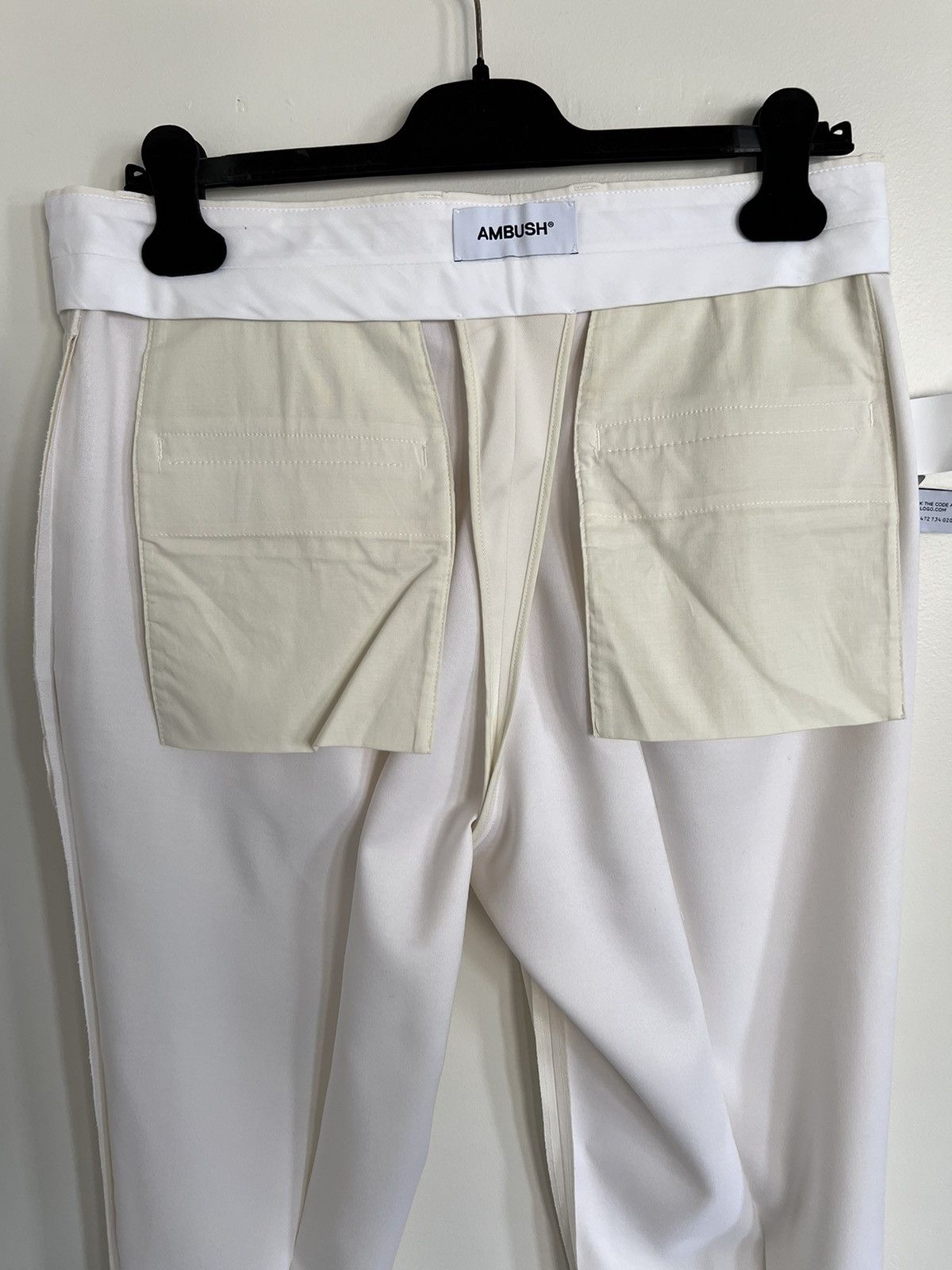 Ambush Design $1K ivory wool trousers/pants, IT50/US34, made in Italy Size US 34 / EU 50 - 13 Thumbnail