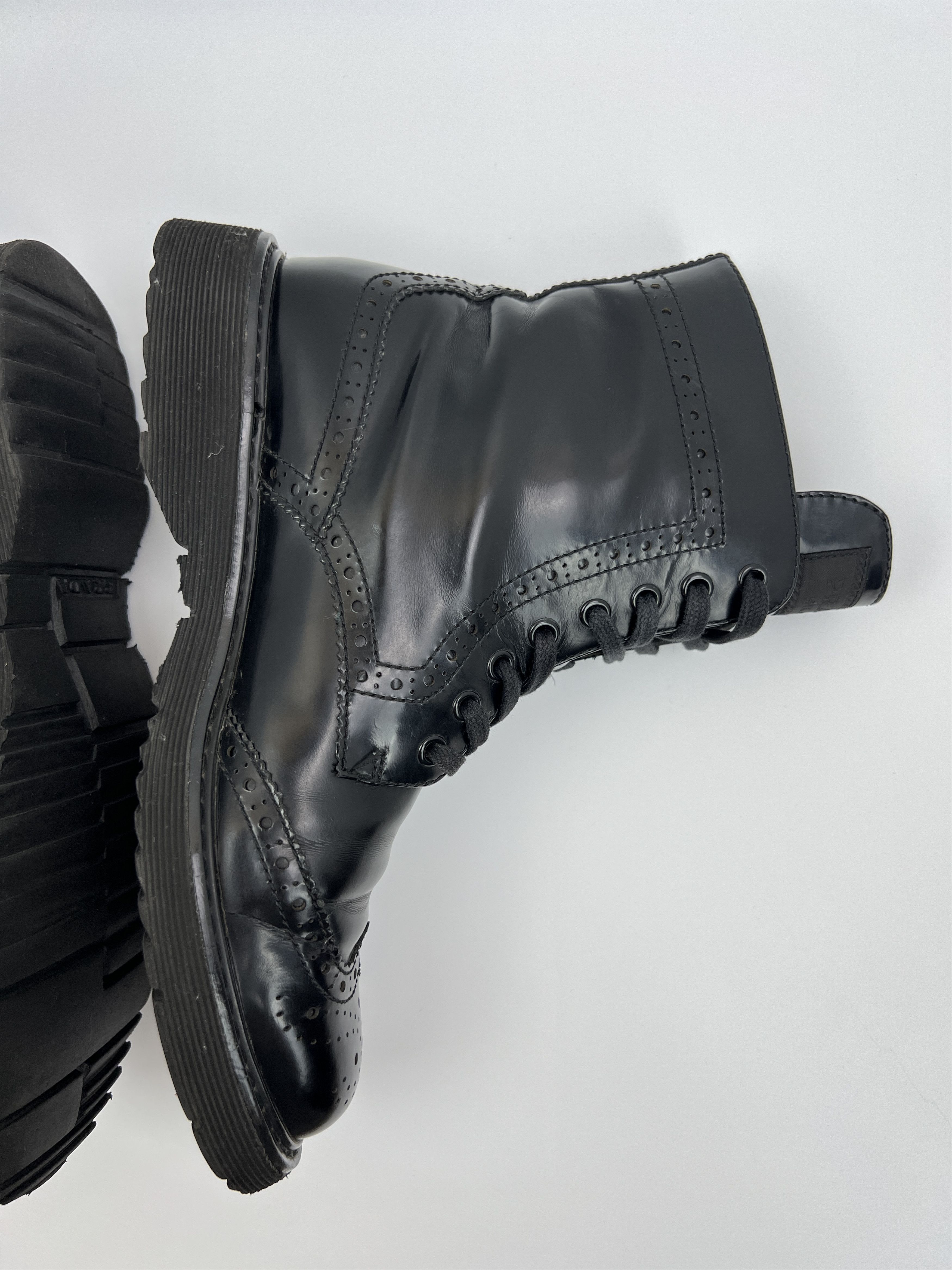 Prada Vintage Prada Combat Style Boots Black Patent Leather Size US 7.5 / IT 37.5 - 8 Thumbnail