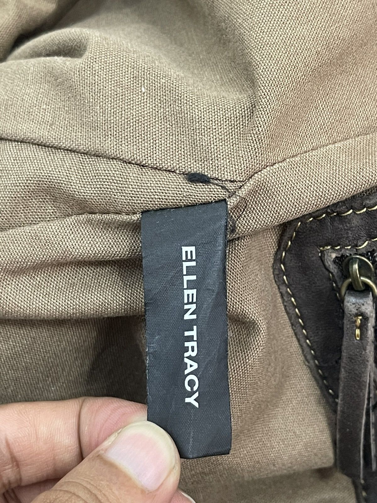 Genuine Leather Full Leather Ellen Tracy Tote Shoulder Large Bag 7🟩 Size ONE SIZE - 18 Thumbnail