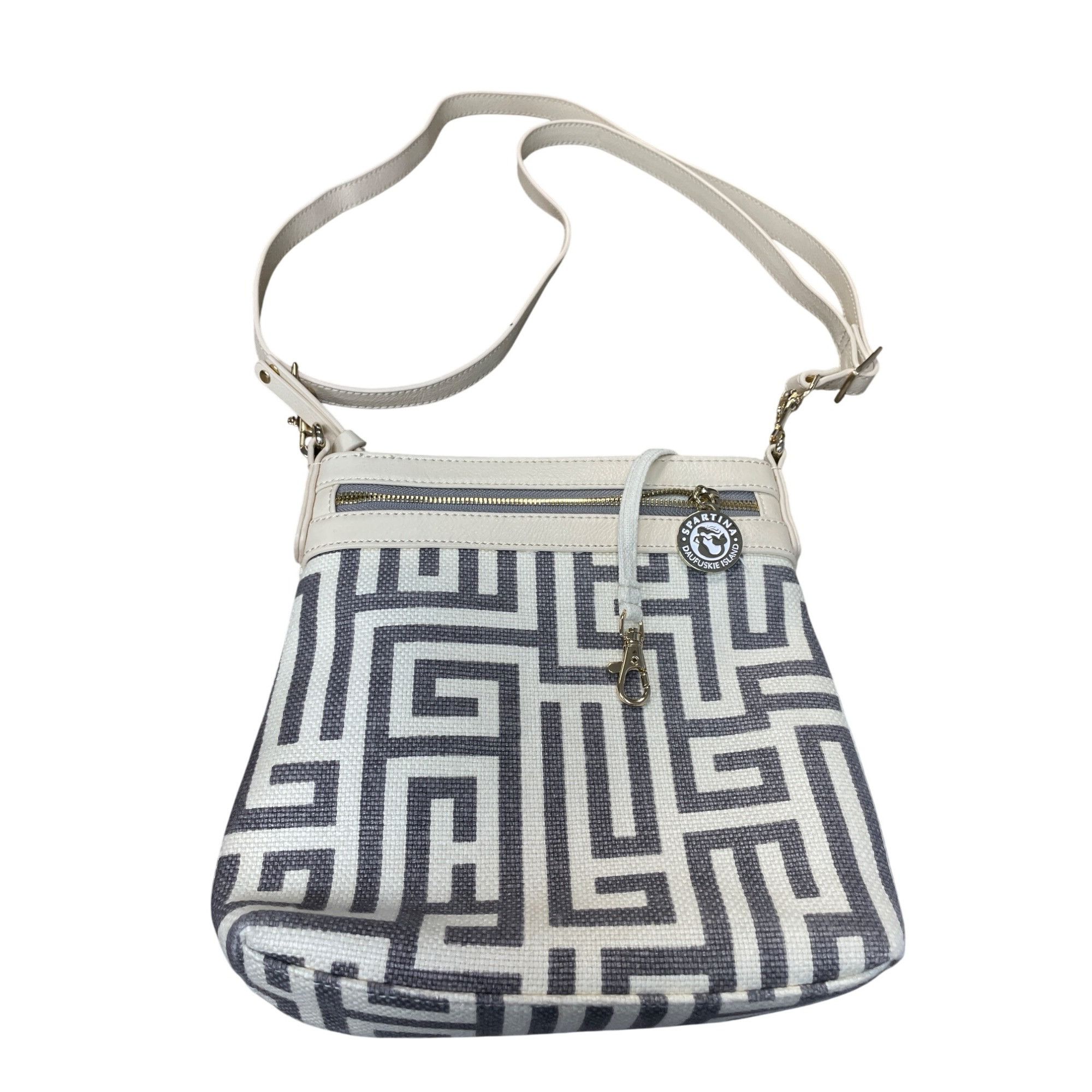 Other Spartina 449 womans cream gray leather linen crossbody handb Size ONE SIZE - 10 Thumbnail