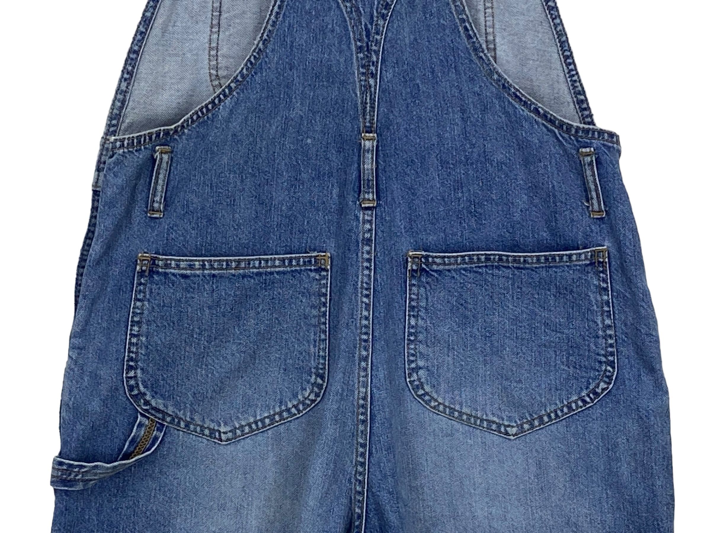 Japanese Brand Brappers Denim Bib Overalls Hickory Workwear Size US 32 / EU 48 - 8 Thumbnail