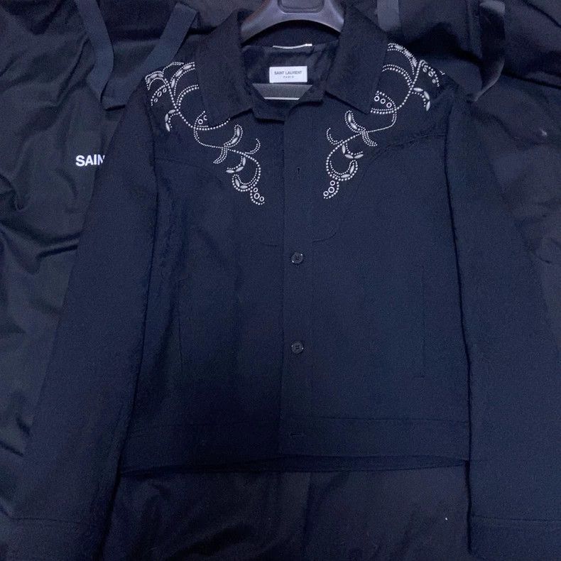 Yves Saint Laurent saint laurentDark Jacquard Beaded Jacket 2503-Nextarrow Size US M / EU 48-50 / 2 - 1 Thumbnail
