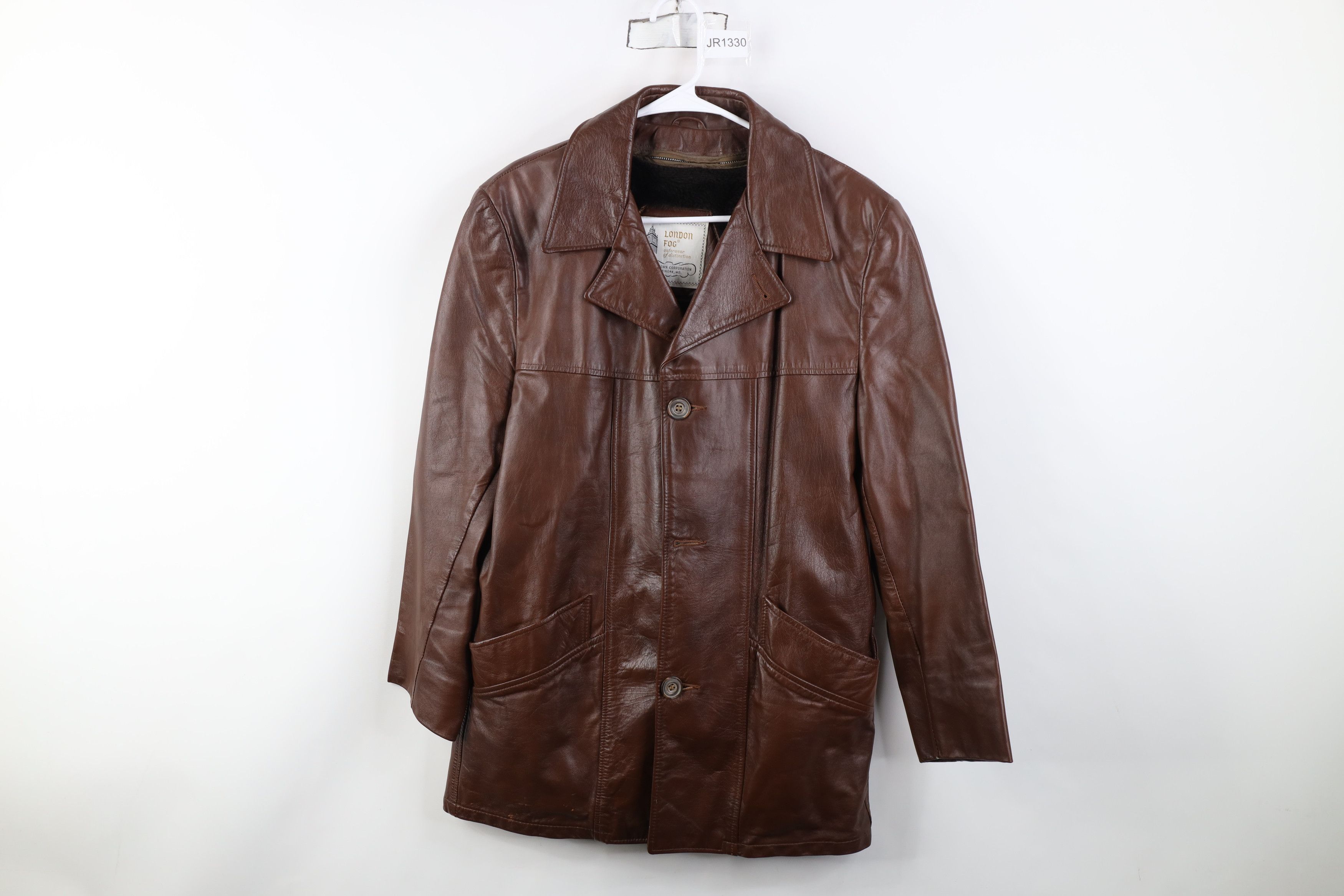 Vintage Vintage 70s Streetwear Full Button Collared Jacket Brown USA Size US L / EU 52-54 / 3 - 1 Thumbnail
