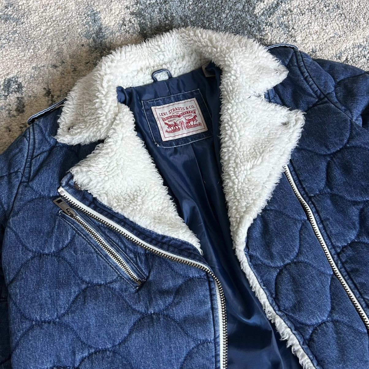 Levi's QUiLTED iNDiGO NATURAL WHiTE SHERPA LiNED TANKER JACKET ZiP Size XS / US 0-2 / IT 36-38 - 1 Thumbnail