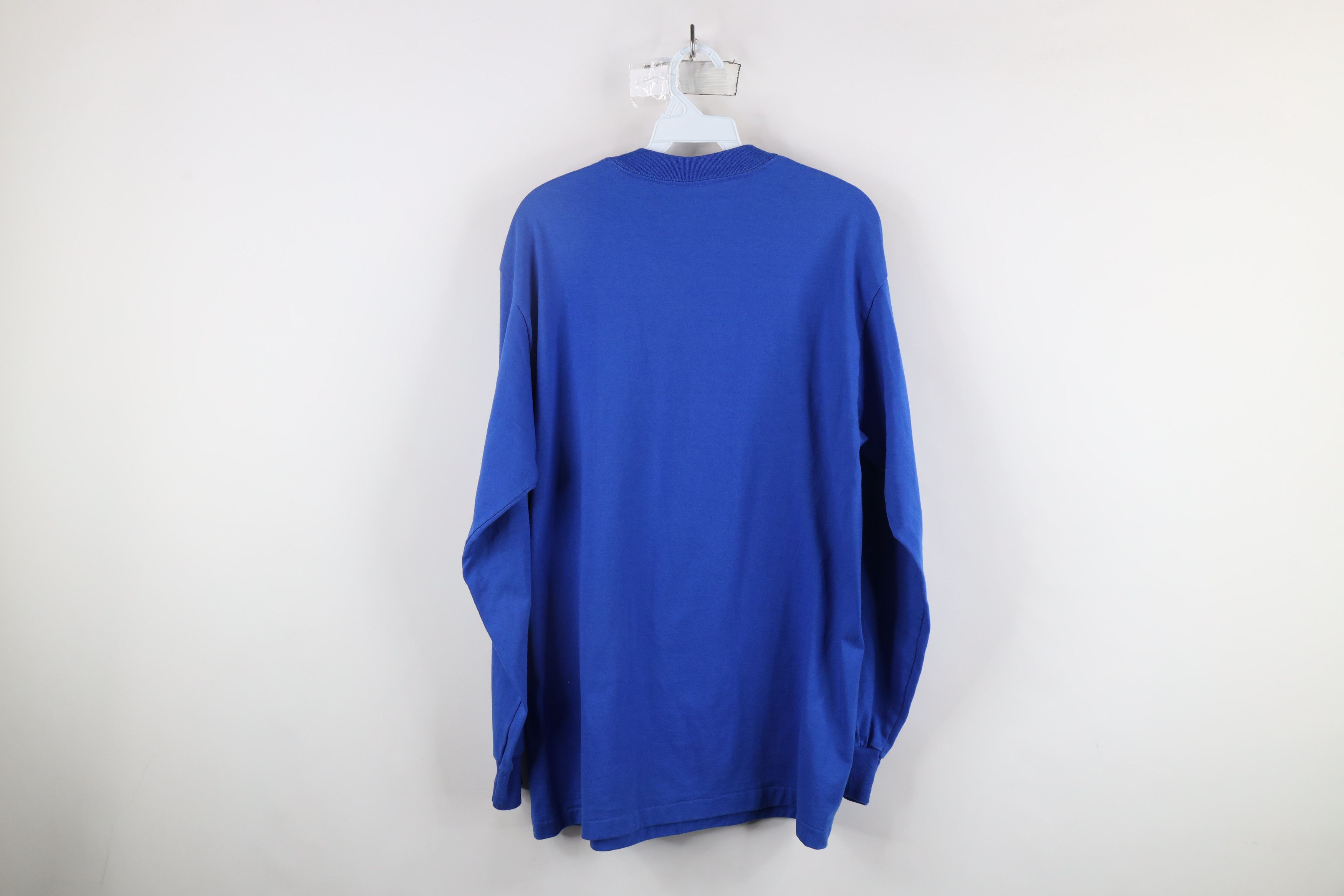 Vintage Vintage 90s Streetwear Long Sleeve T-Shirt Blue Cotton USA Size US L / EU 52-54 / 3 - 6 Thumbnail