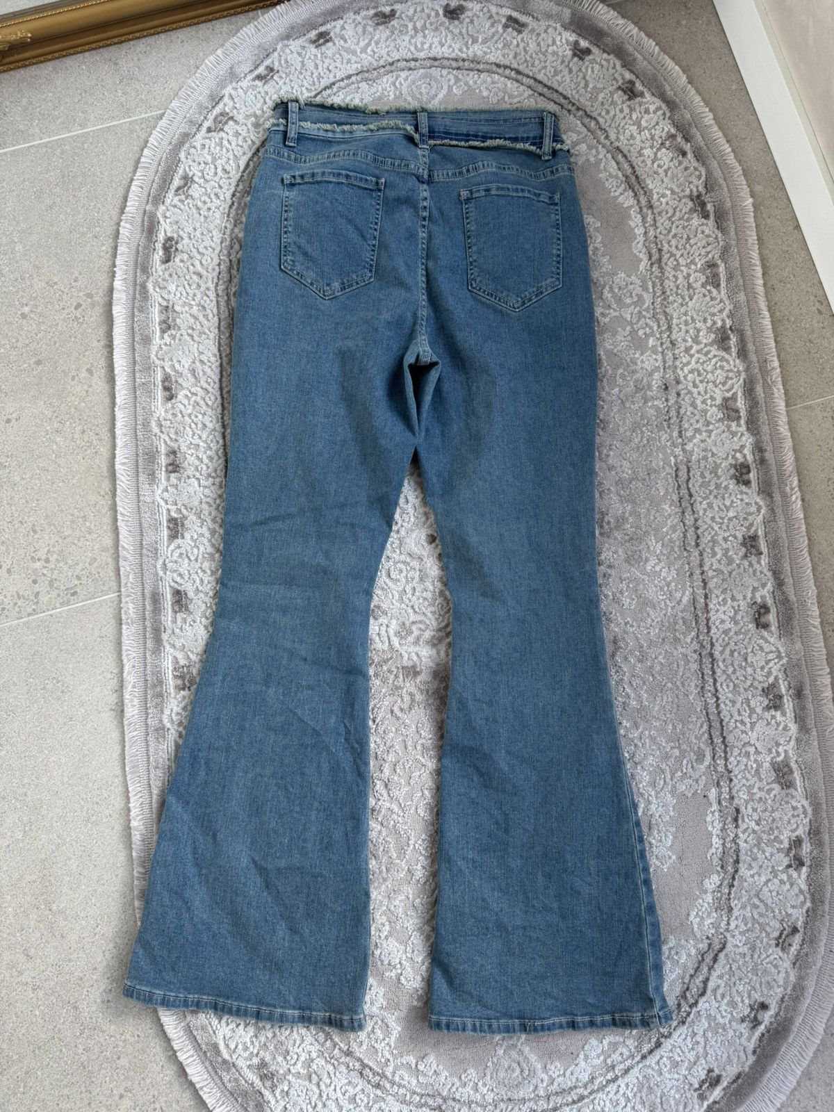 If Six Was Nine Y2K vintage Crazy Flared Bootcut Jeans Mudwash Faded Denim Size 34" / US 12 / IT 48 - 7 Thumbnail
