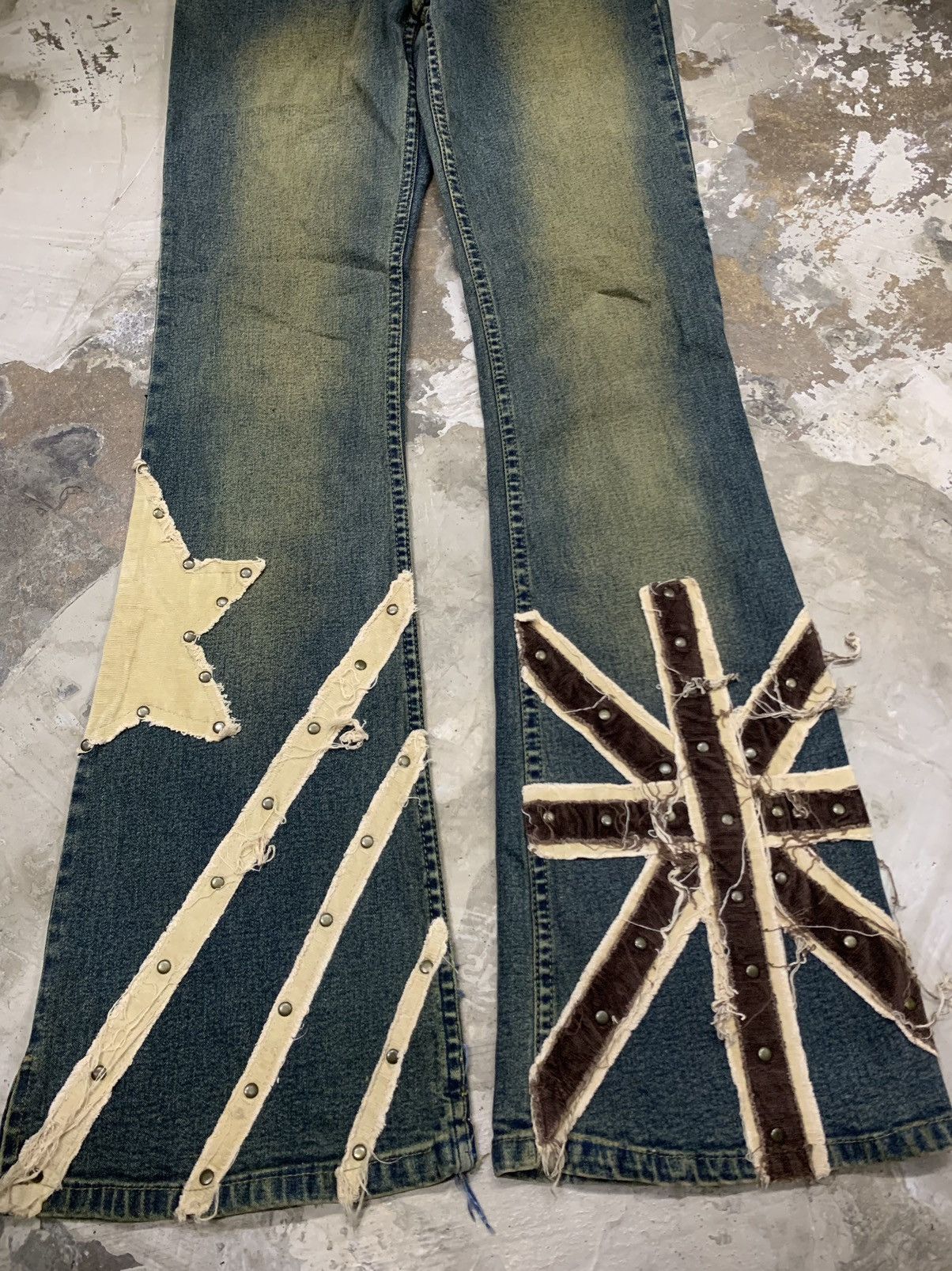If Six Was Nine VINTAGE GAZOZ STUDED FLARE PANT RARE DESIGN Size 26" / US 2 / IT 38 - 6 Thumbnail