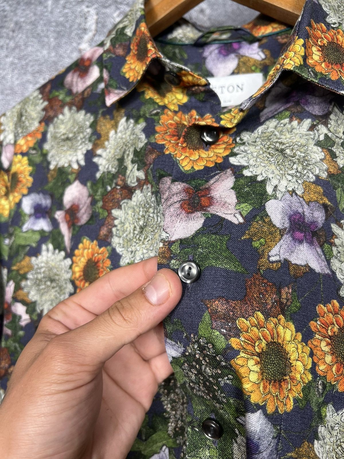 Eton Eton Flower Floral Print Button-up Shirt Size US M / EU 48-50 / 2 - 8 Thumbnail