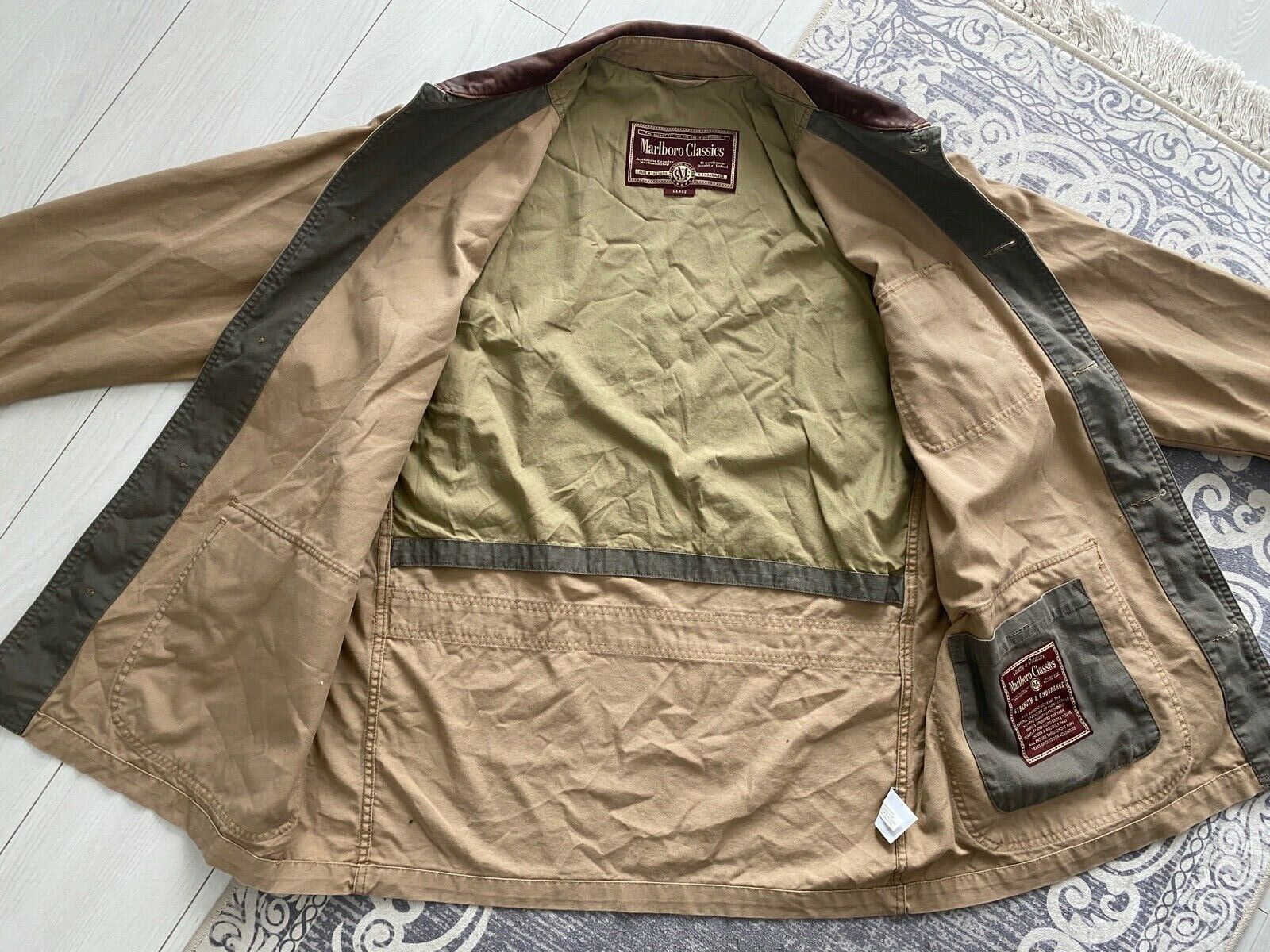 Marlboro Classics 90’s Marlboro Classics Jacket Beige Leather Collar Size US L / EU 52-54 / 3 - 3 Thumbnail