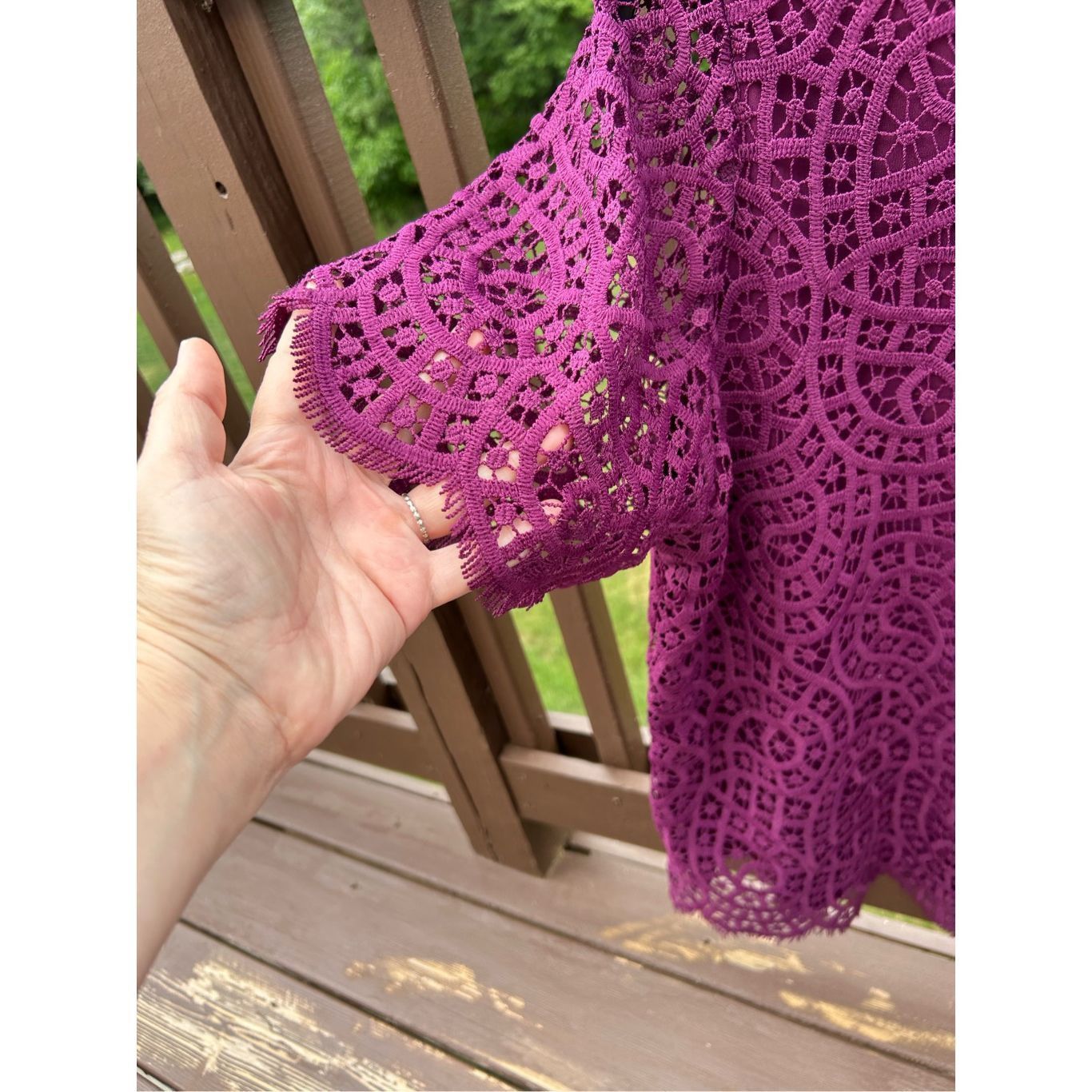 Other Plus Size womens Philosopy Crochet / Lace top. Darker Pink. Size XXL / US 16-18 / IT 52-54 - 3 Thumbnail