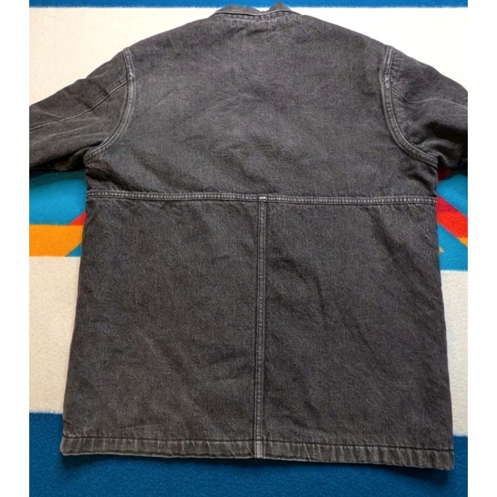 Ben Davis VINTAGE Ben Davis Jacket Blanket Lined Denim USA Chore Faded Black Large Mens Jacket/Coat Size US L / EU 52-54 / 3 - 7 Thumbnail