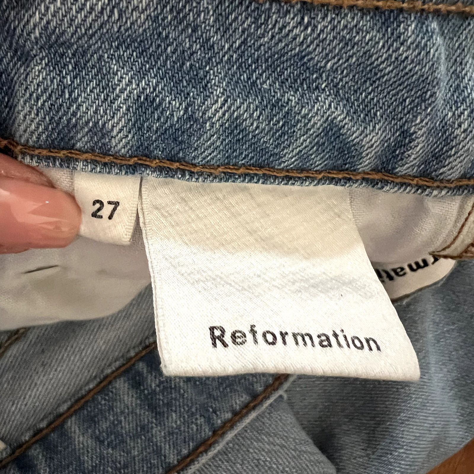 Reformation Reformation Straight Leg Jeans Light Blue High Rise Size 27 Size 27" / US 4 / IT 40 - 4 Thumbnail
