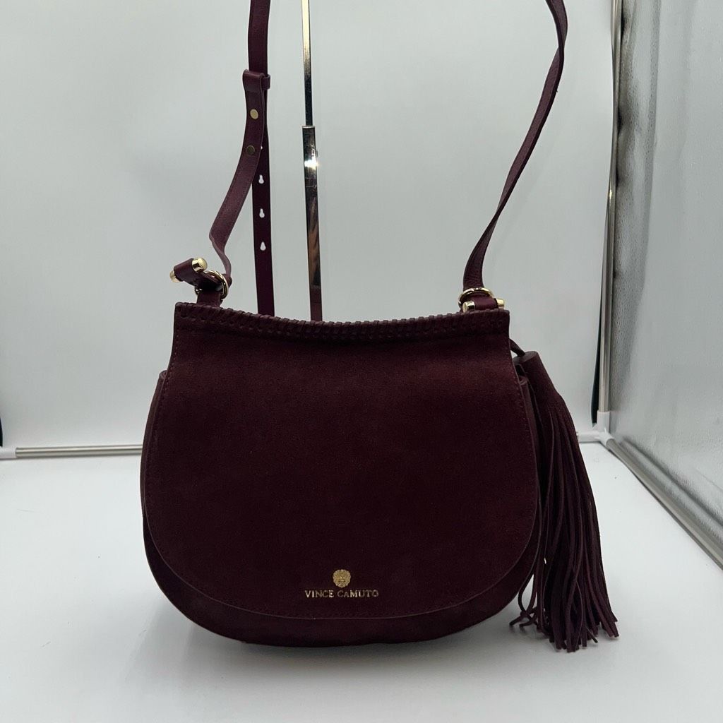 Vince Camuto Vince Camuto Deep Eggplant Purple Suede & Leather Saddle Bag Size ONE SIZE - 3 Thumbnail