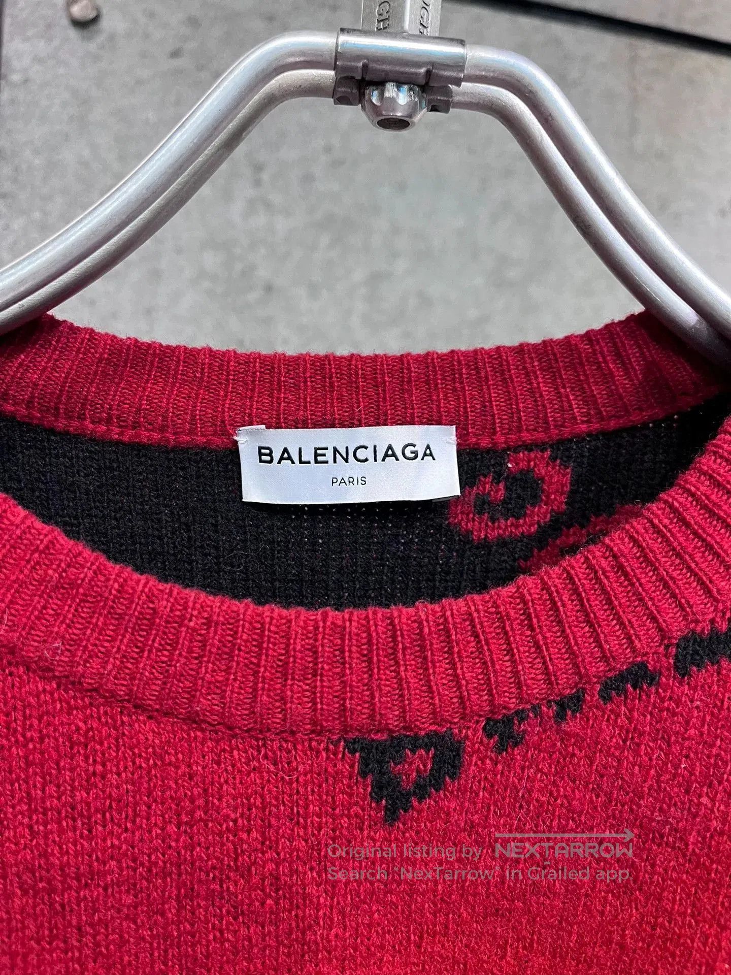 Balenciaga Balenciaga Red Letter Sweater Size 34. Size XXS / US 00 / IT 34 - 2 Thumbnail