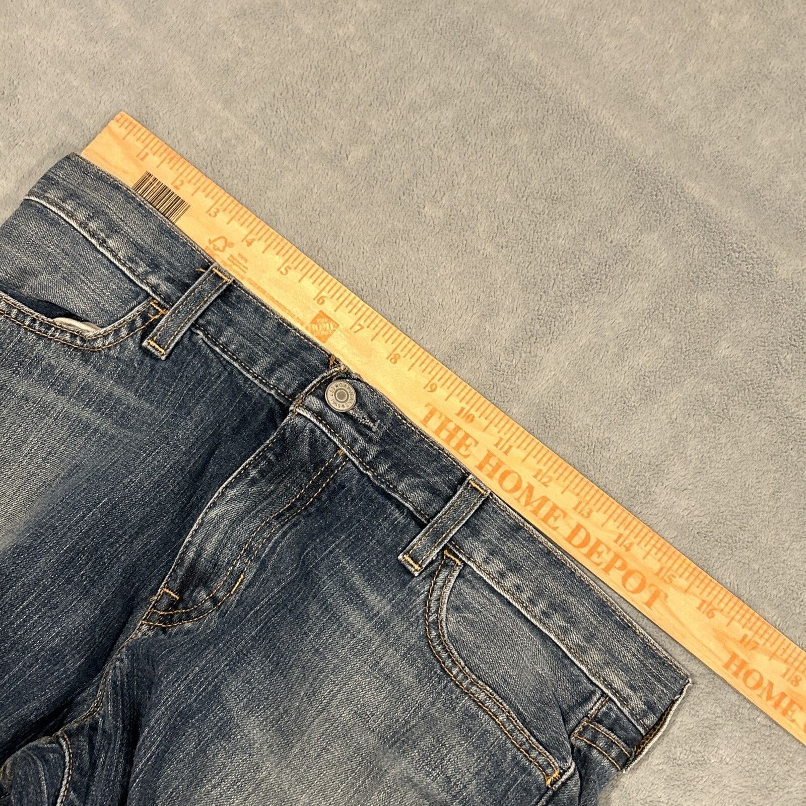 Gap Beyond Baggy Dojo Flare Jeans Womens Sz 10 33x28 Raw Hem Size 32" / US 10 / IT 46 - 6 Thumbnail