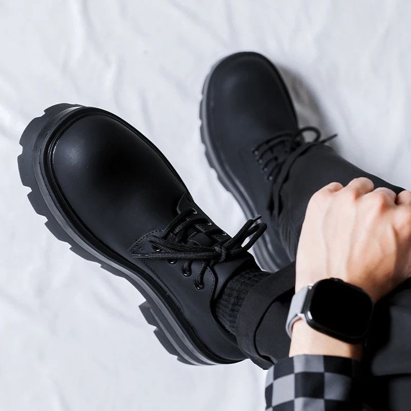 Other Black Chunky PU Leather Boots Size US 8 / EU 41 - 6 Thumbnail