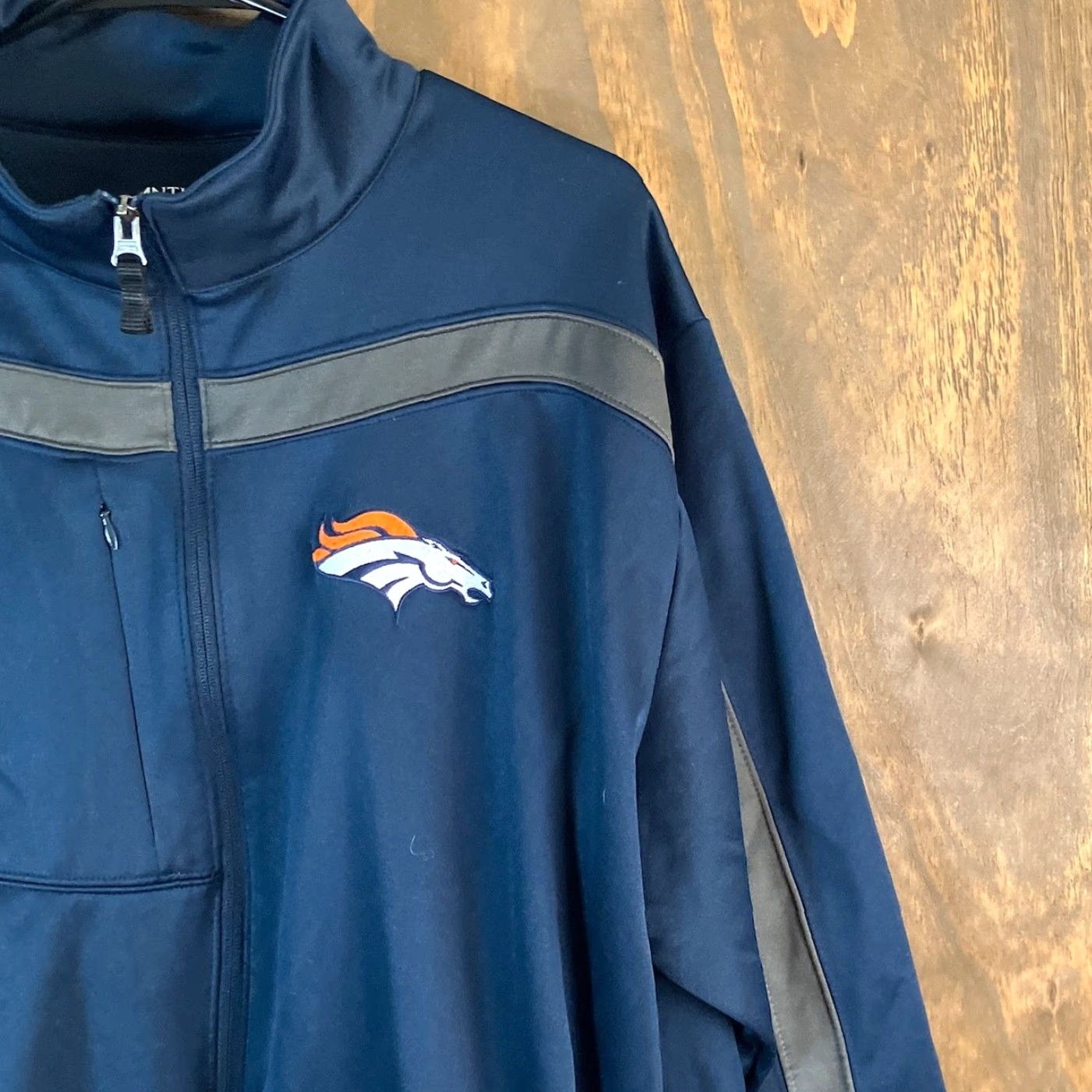 Vintage Antigua Denver Broncos Track Full Zip Mock Neck Jacket Blue XL Men Size US XL / EU 56 / 4 - 5 Thumbnail