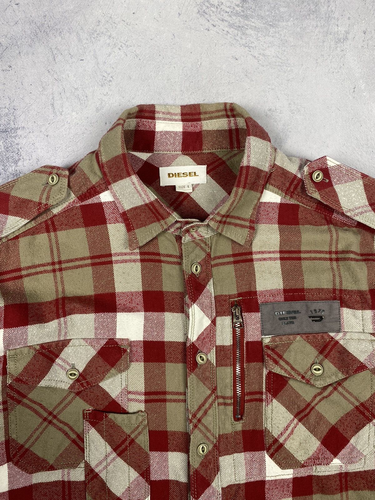 Diesel Diesel Designer Checkered Overshot Jacket Bomber Size US L / EU 52-54 / 3 - 13 Thumbnail