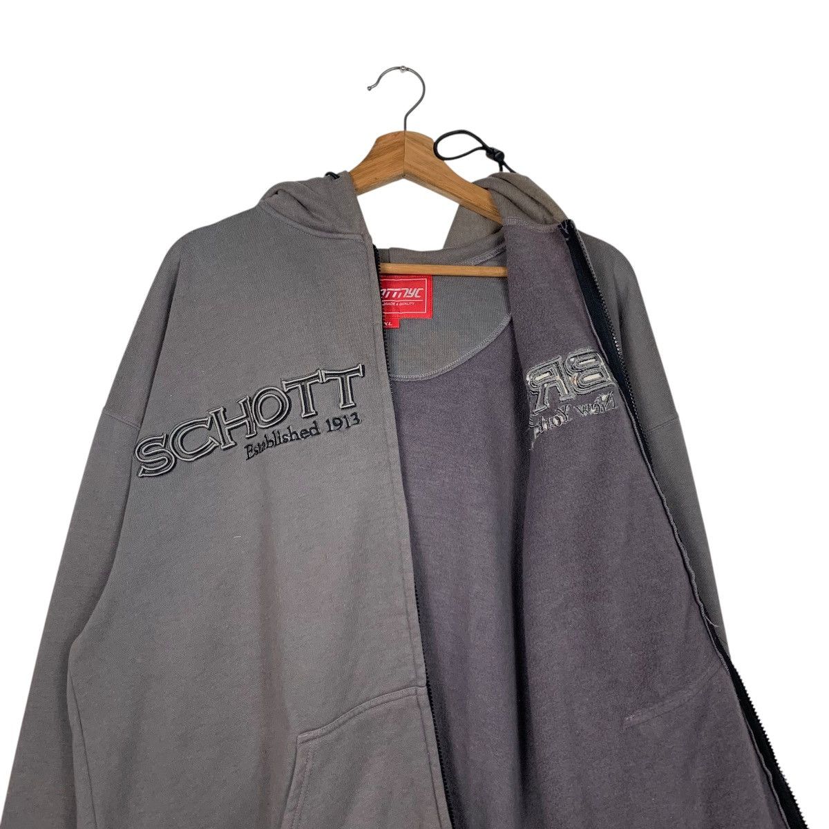 Schott SCHOTT BROS NYC Big Logo Zipper Hoodies Sweatshirt #2012-C87 Size US XL / EU 56 / 4 - 11 Thumbnail