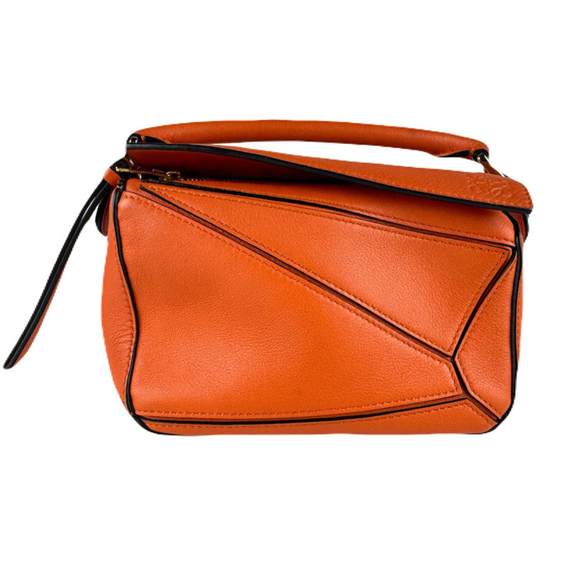 Loewe LOEWE Puzzle Mini Shoulder Bag in Orange Leather, Women's, Z8392 Size ONE SIZE - 1 Thumbnail