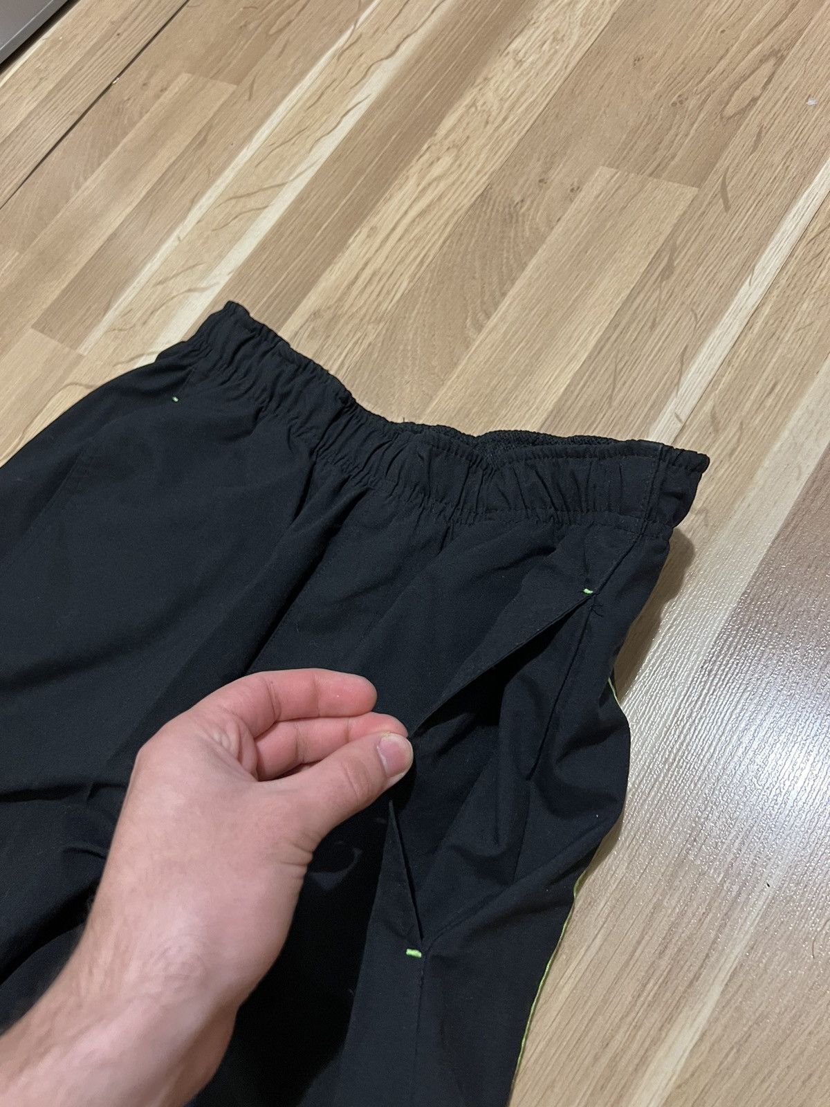 Nike × Vintage Nike vintage drill sweat pants black big logo y2k style Size US 31 - 3 Thumbnail