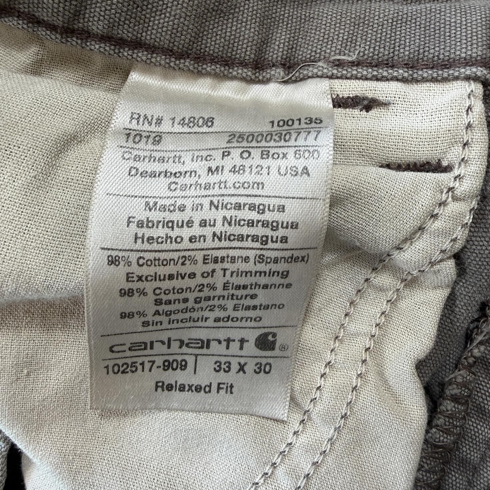 Carhartt Carhartt Relaxed Fit Canvas Work Pants Brown Paint 33x30 Size US 33 - 6 Thumbnail
