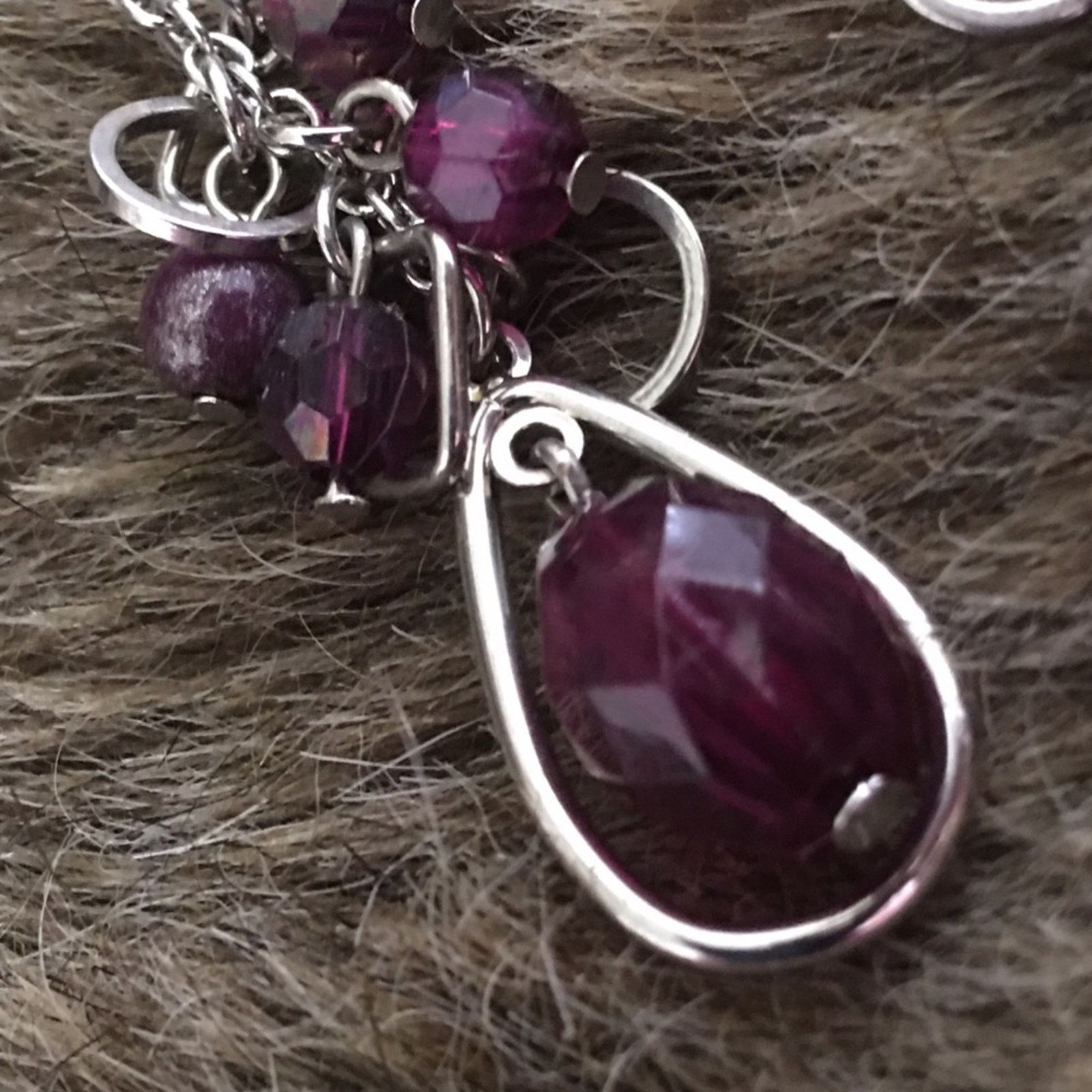 Jewelry Purple faceted bead silver tone ear wire earrings Size ONE SIZE - 4 Thumbnail