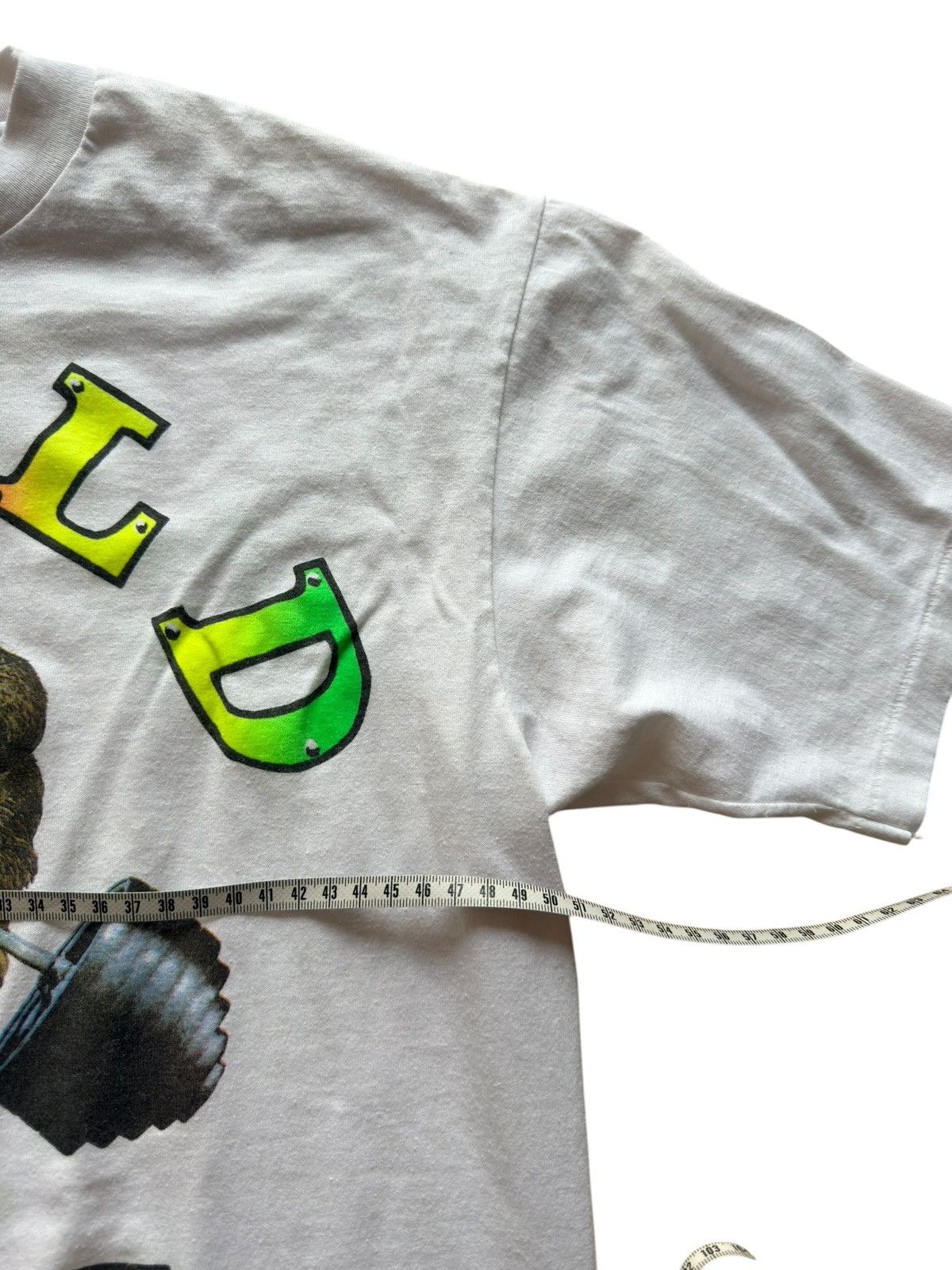 Vintage *RARE* VINTAGE 1991 90s WORLD GYM T-SHIRT ARNOLD GORILLA Size US L / EU 52-54 / 3 - 9 Thumbnail