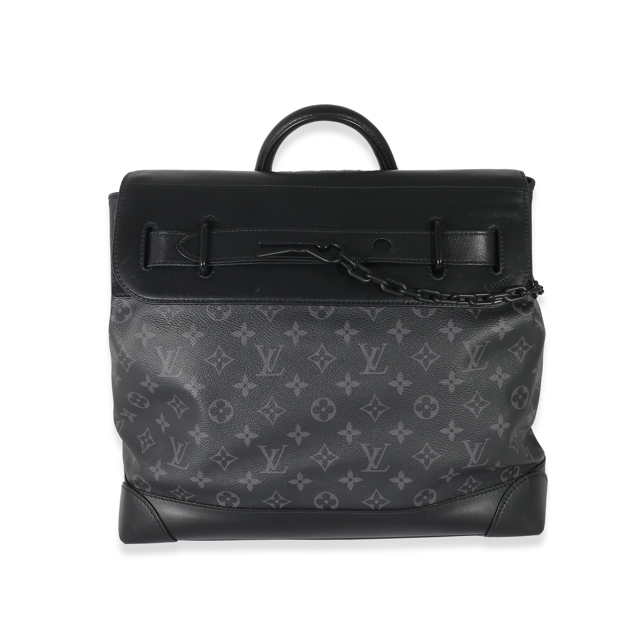image of Louis Vuitton Black Taurillon Monogram Eclipse Steamer Pm, Women's