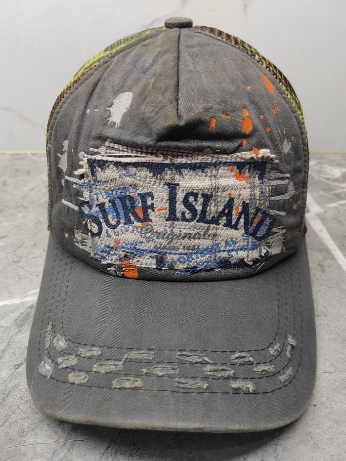 Vintage Vintage Surf Island Distressed Style Trucker Hat Cap Size ONE SIZE - 2 Thumbnail