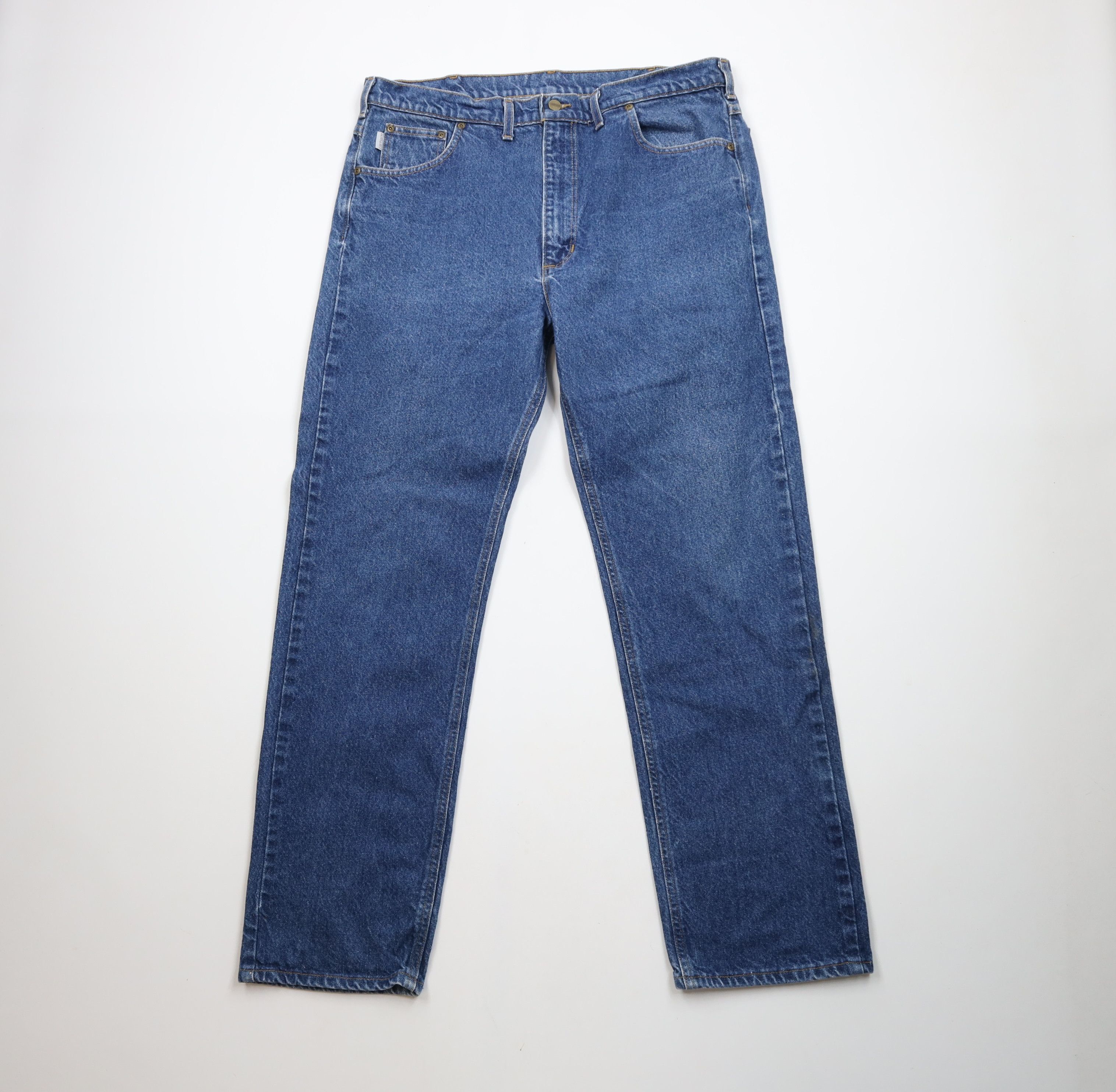 Carhartt × Vintage Vintage 90s Carhartt Spell Out Straight Leg Denim Jeans USA Size US 38 / EU 54 - 1 Thumbnail